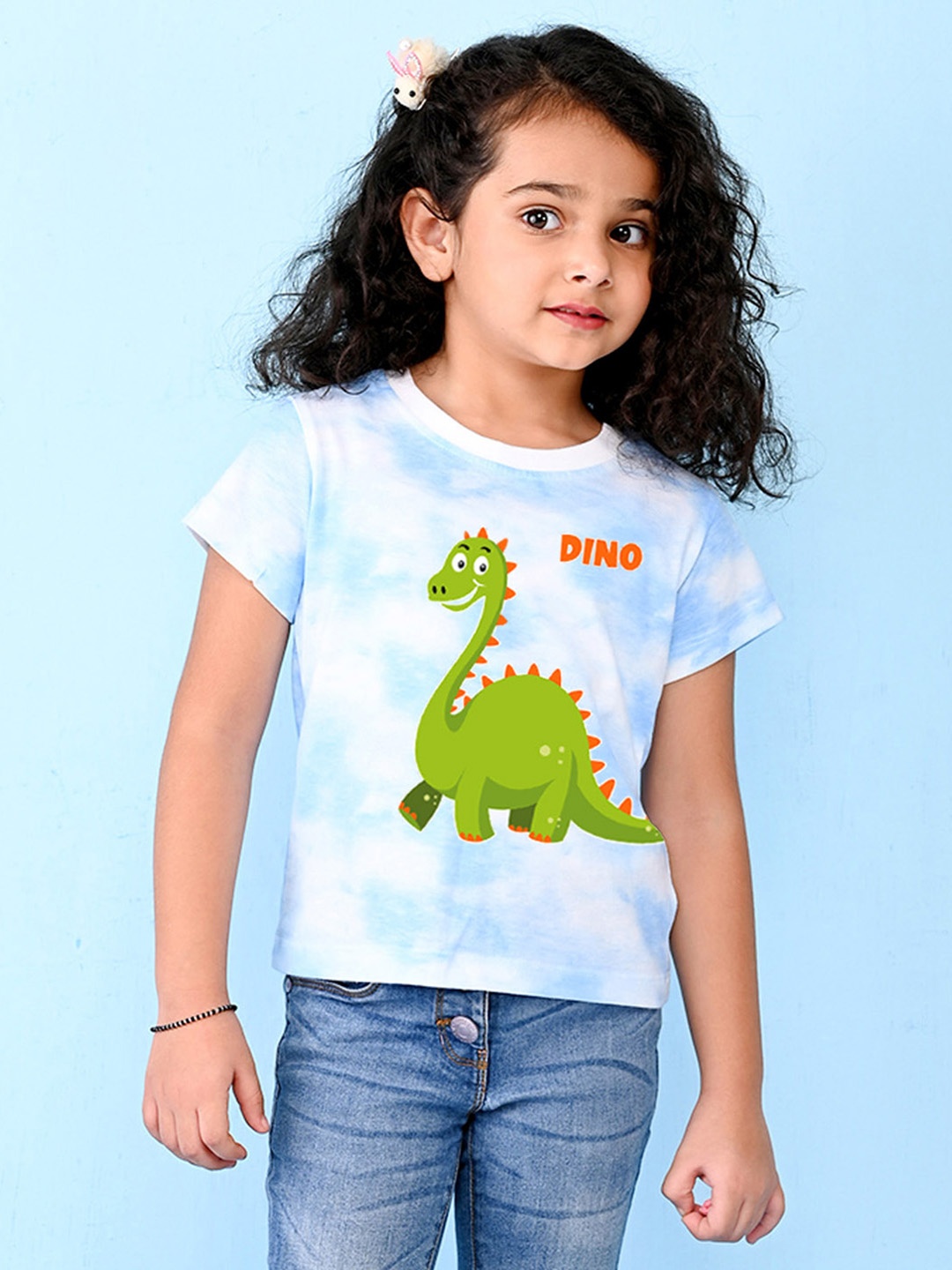 

NUSYL Girls Printed T-shirt, Blue