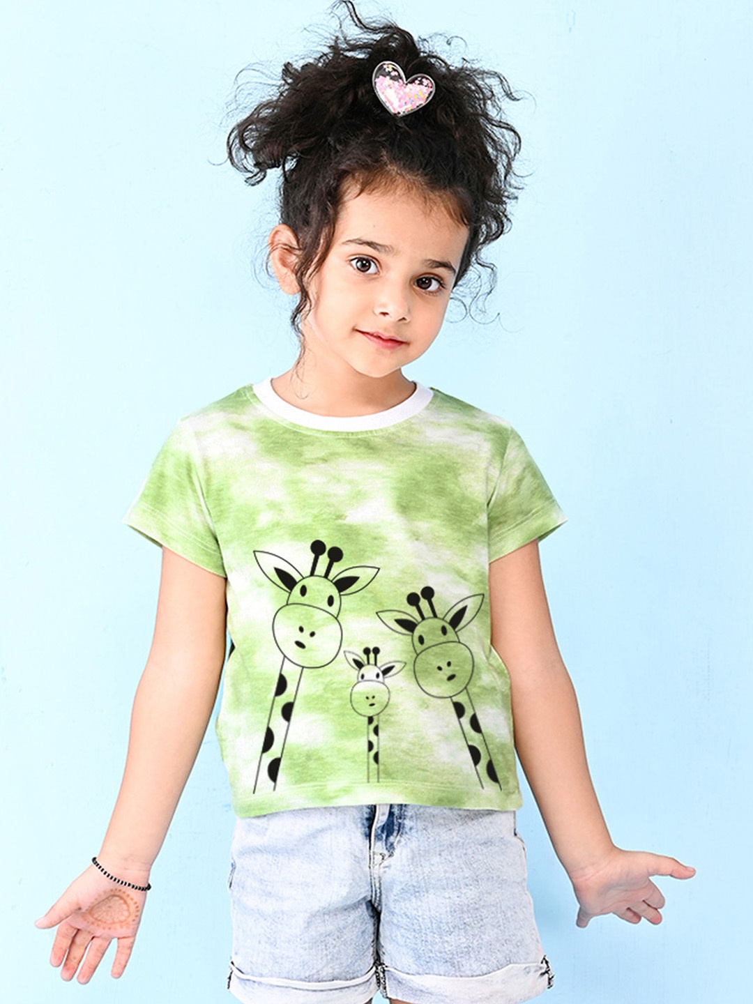 

NUSYL Girls Striped T-shirt, Green