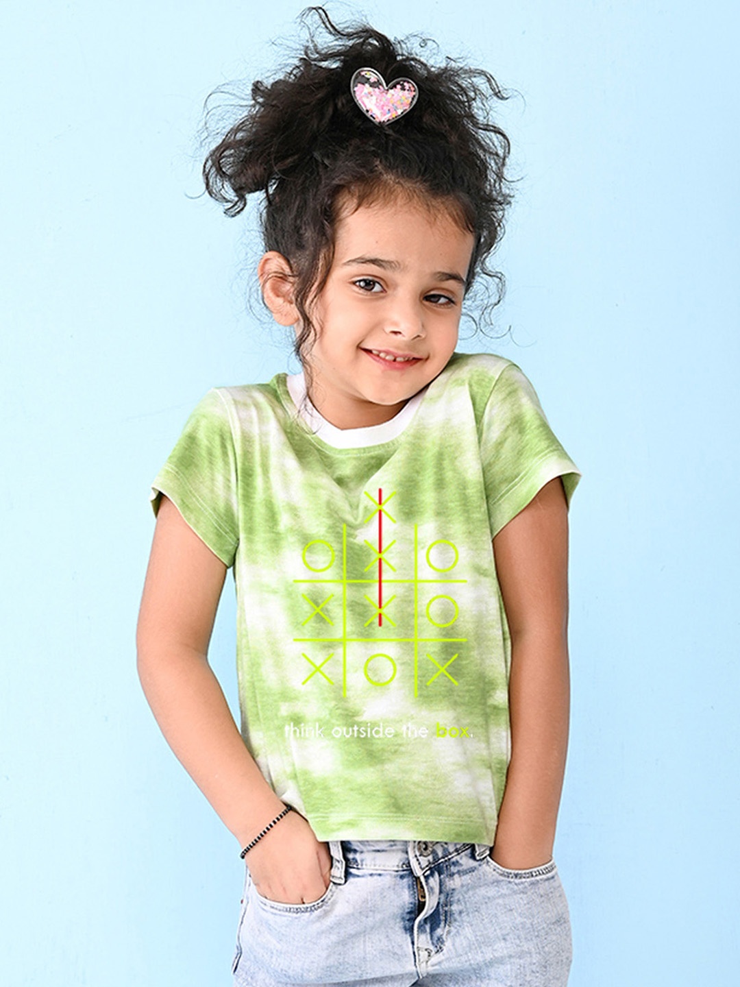 

NUSYL Girls Printed T-shirt, Green