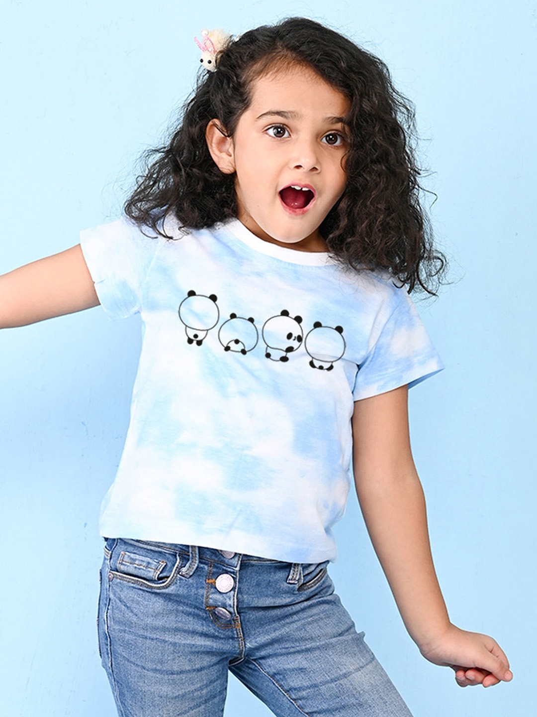 

NUSYL Girls Printed Cotton T-shirt, Blue