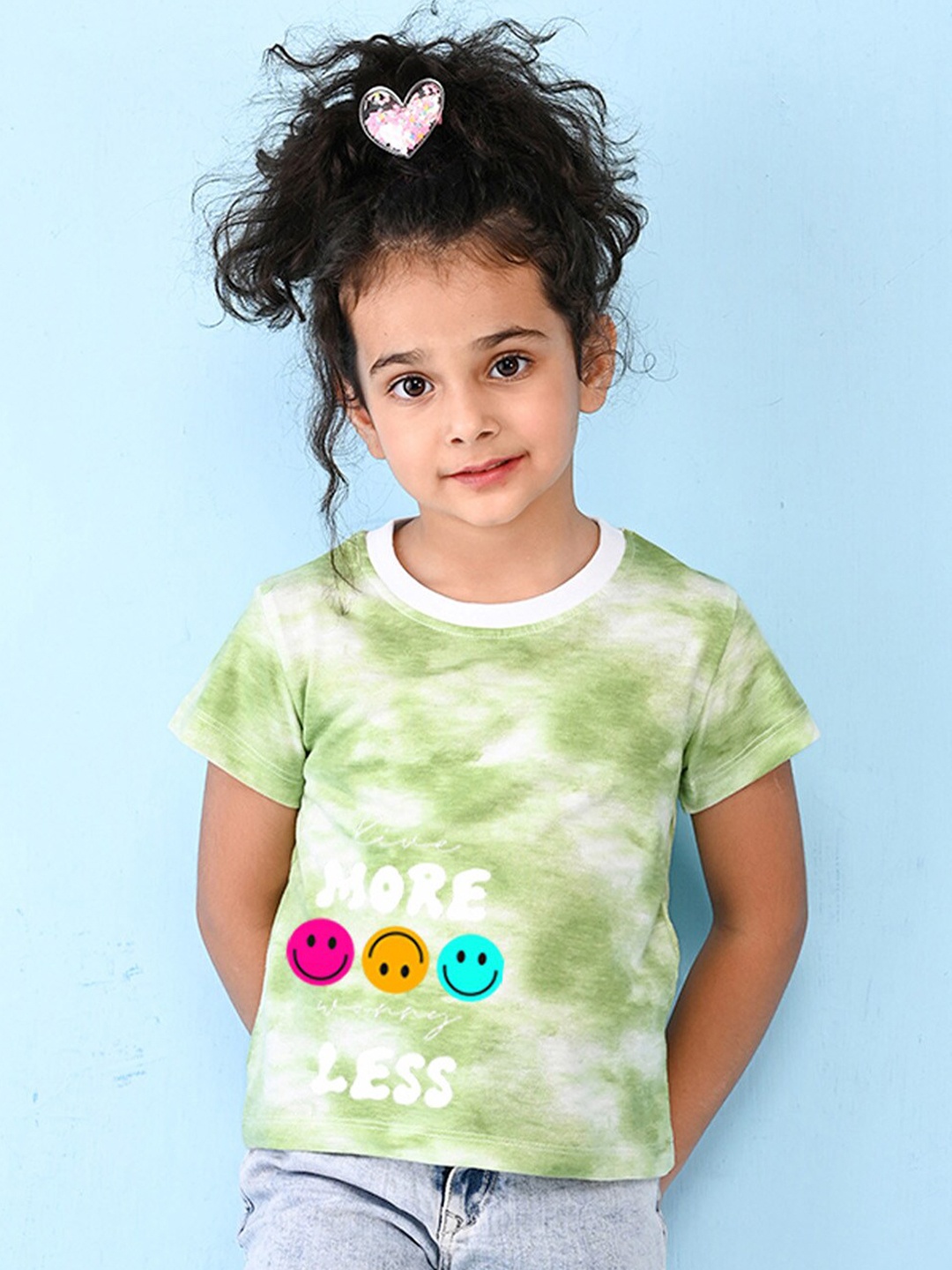 

NUSYL Girls Printed T-shirt, Green