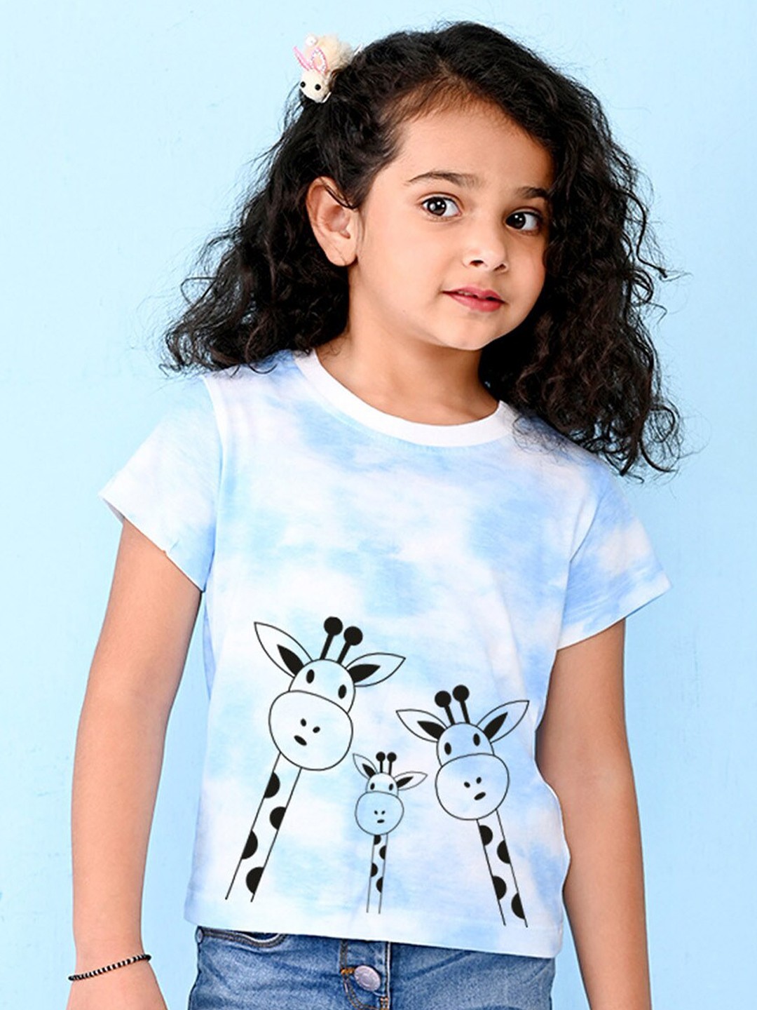 

NUSYL Girls Printed T-shirt, Blue