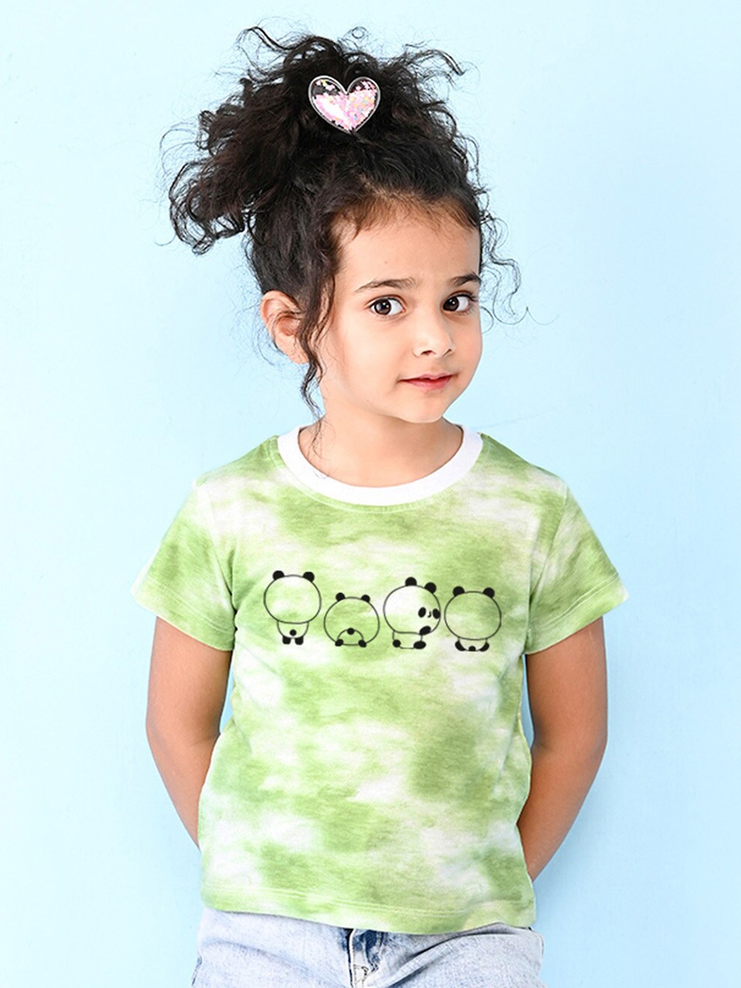 

NUSYL Girls Printed T-shirt, Green