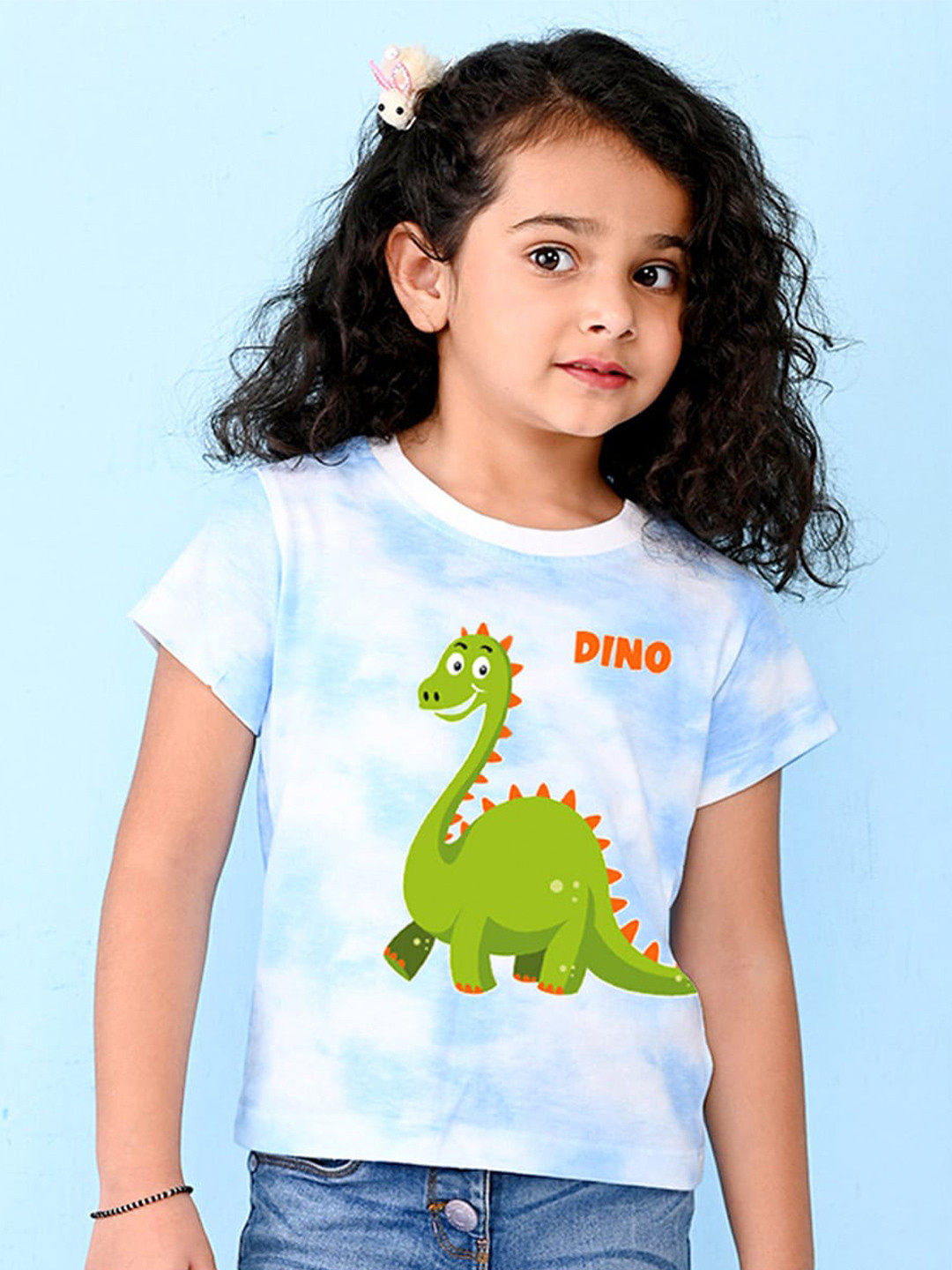 

NUSYL Girls Printed Extended Sleeves T-shirt, Blue