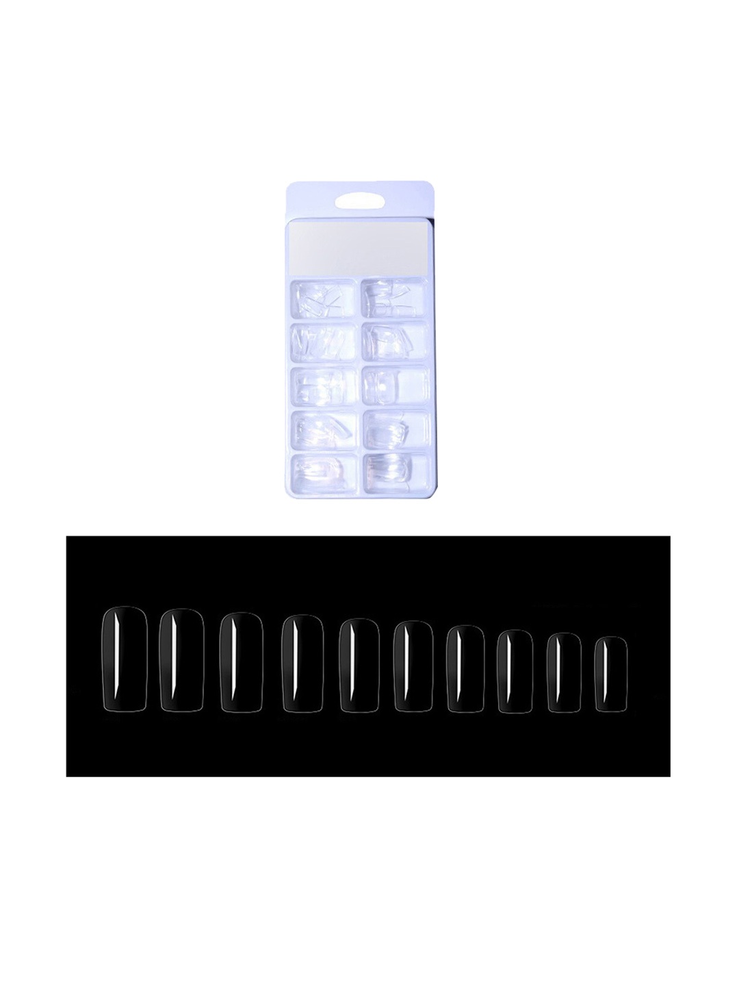 

S.A.V.I. 100 Pcs Clear Full Long Square Nail Tips Acrylic Nail Extension, Transparent