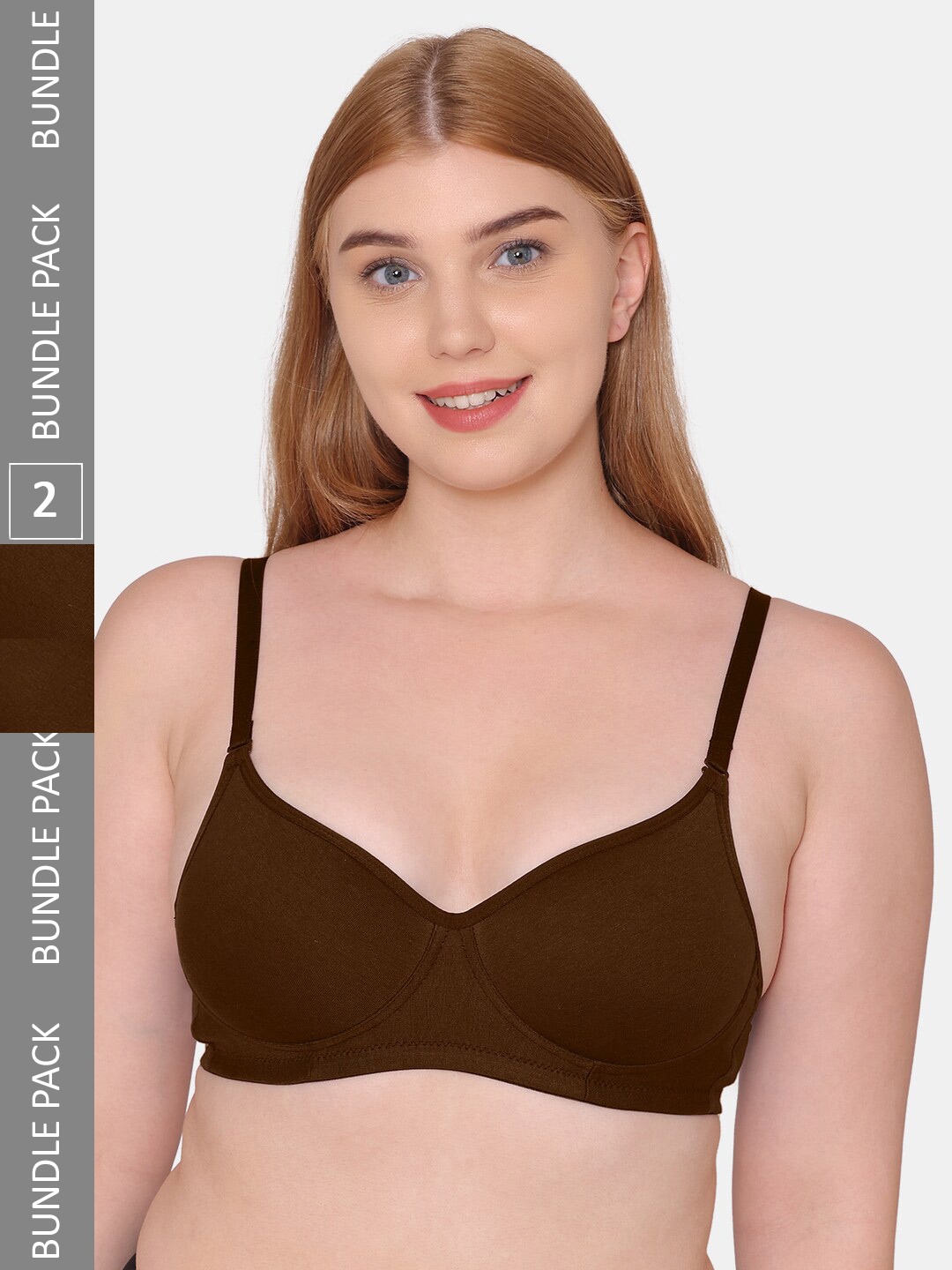 

KOMLI Non-Wired Seamless Lightly Padded Everyday Bra, Coffee brown