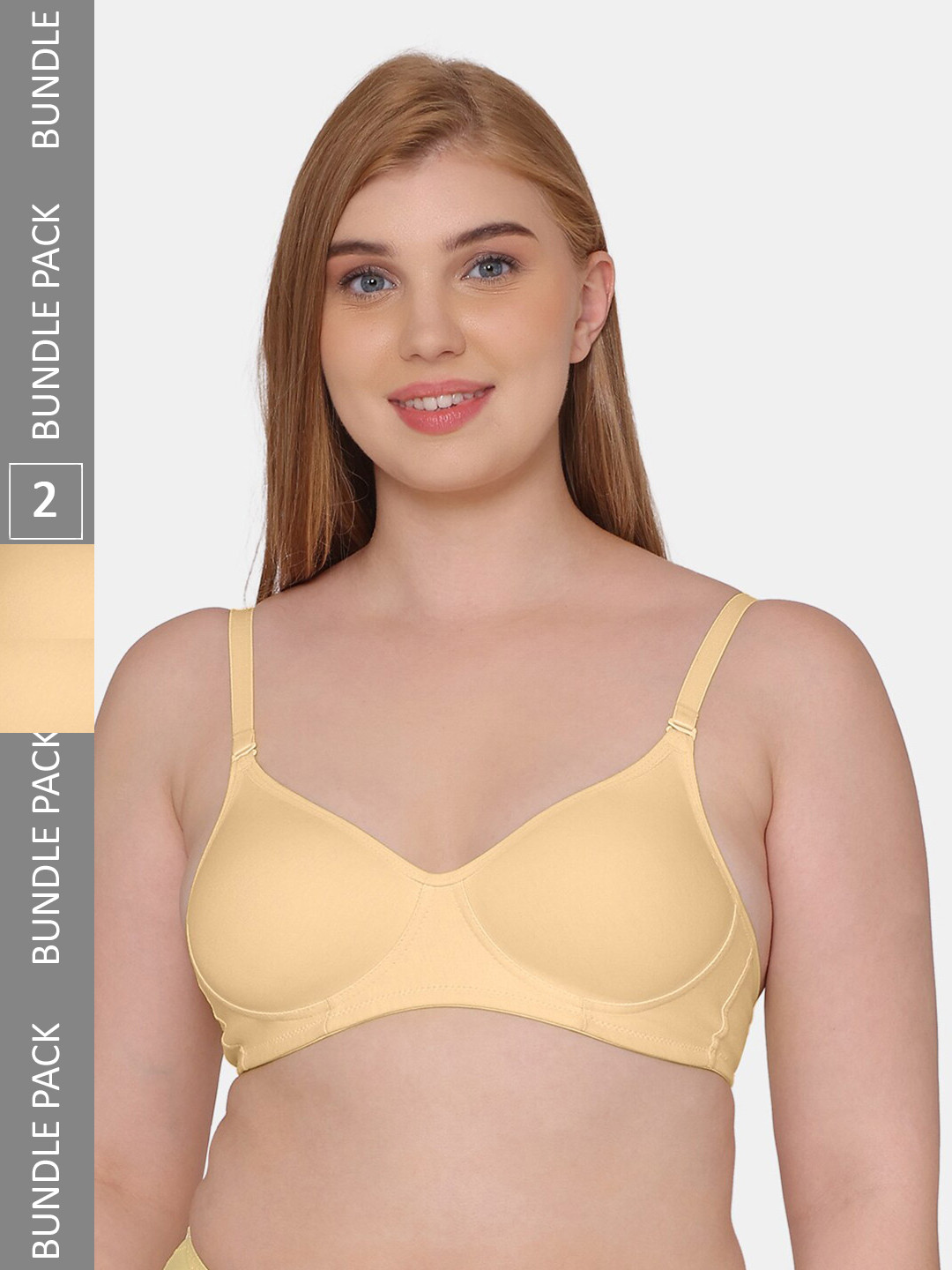 

KOMLI Non-Wired Seamless Lightly Padded Everyday Bra, Beige
