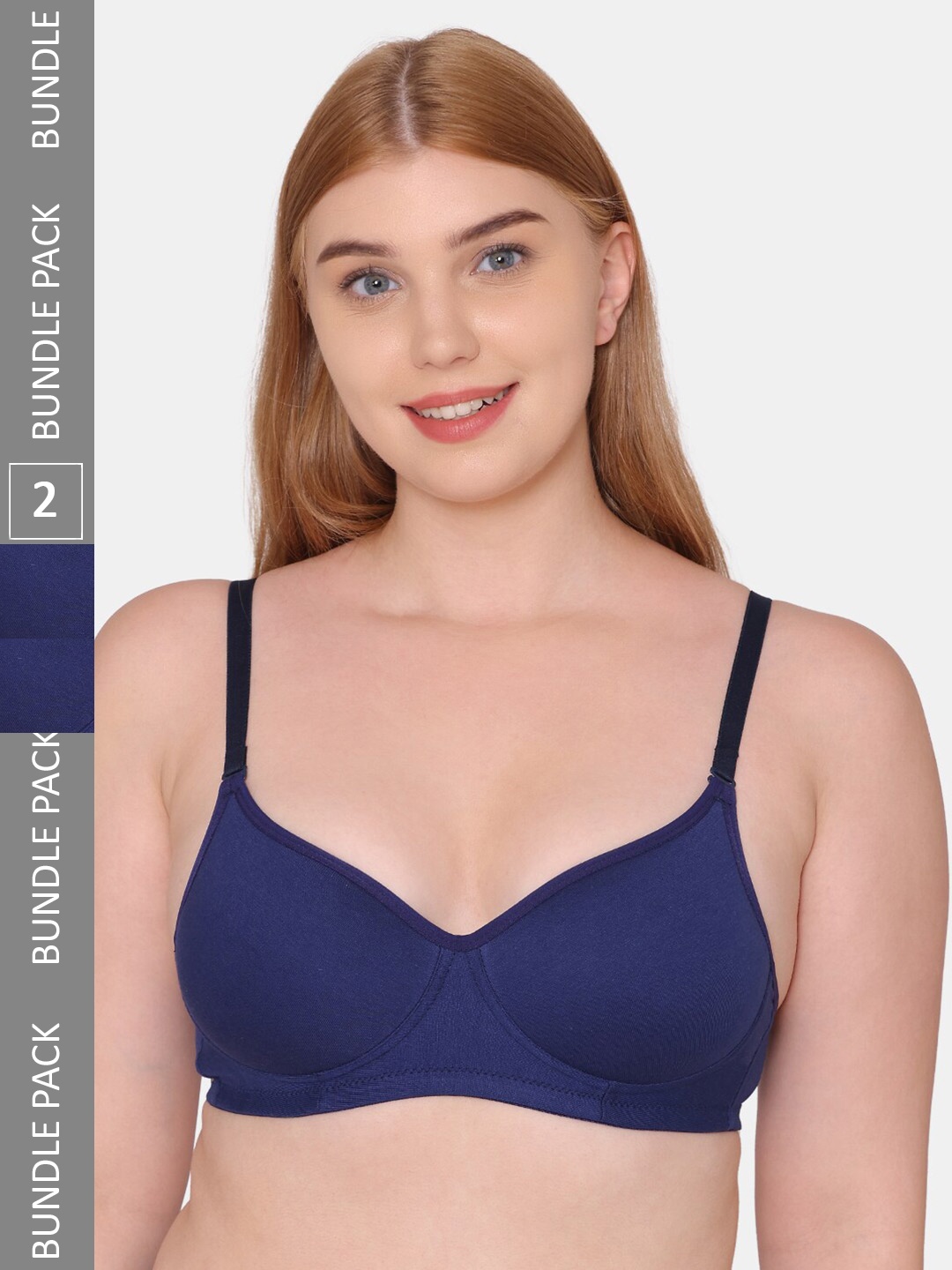

KOMLI Non-Wired Seamless Lightly Padded Everyday Bra, Navy blue