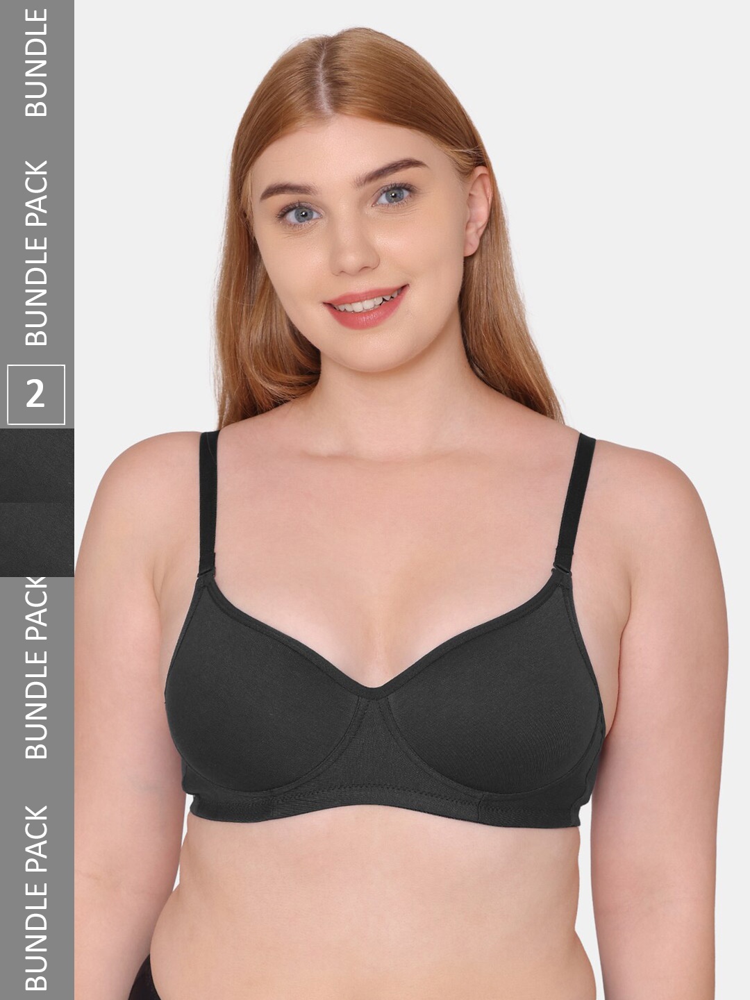 

KOMLI Non-Wired Seamless Lightly Padded Everyday Bra, Black