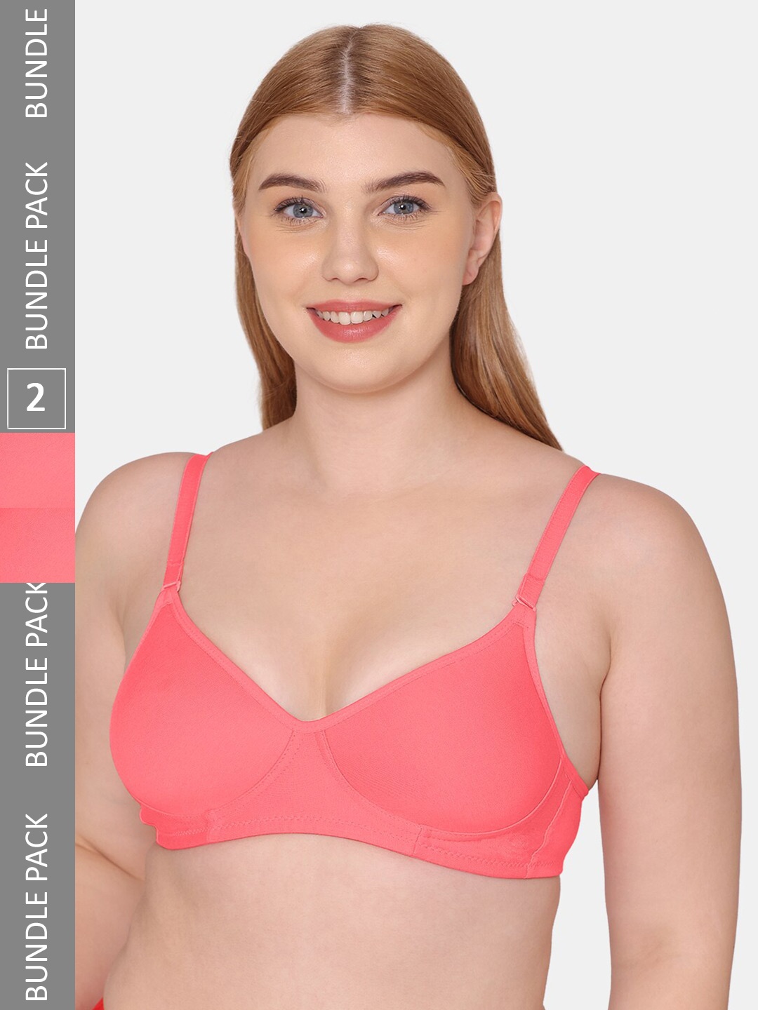 

KOMLI Non-Wired Seamless Lightly Padded Everyday Bra, Coral
