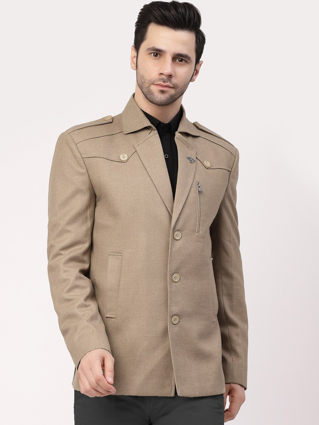 

KLOTTHE Men Slim-Fit Single Breasted Casual Blazers, Beige