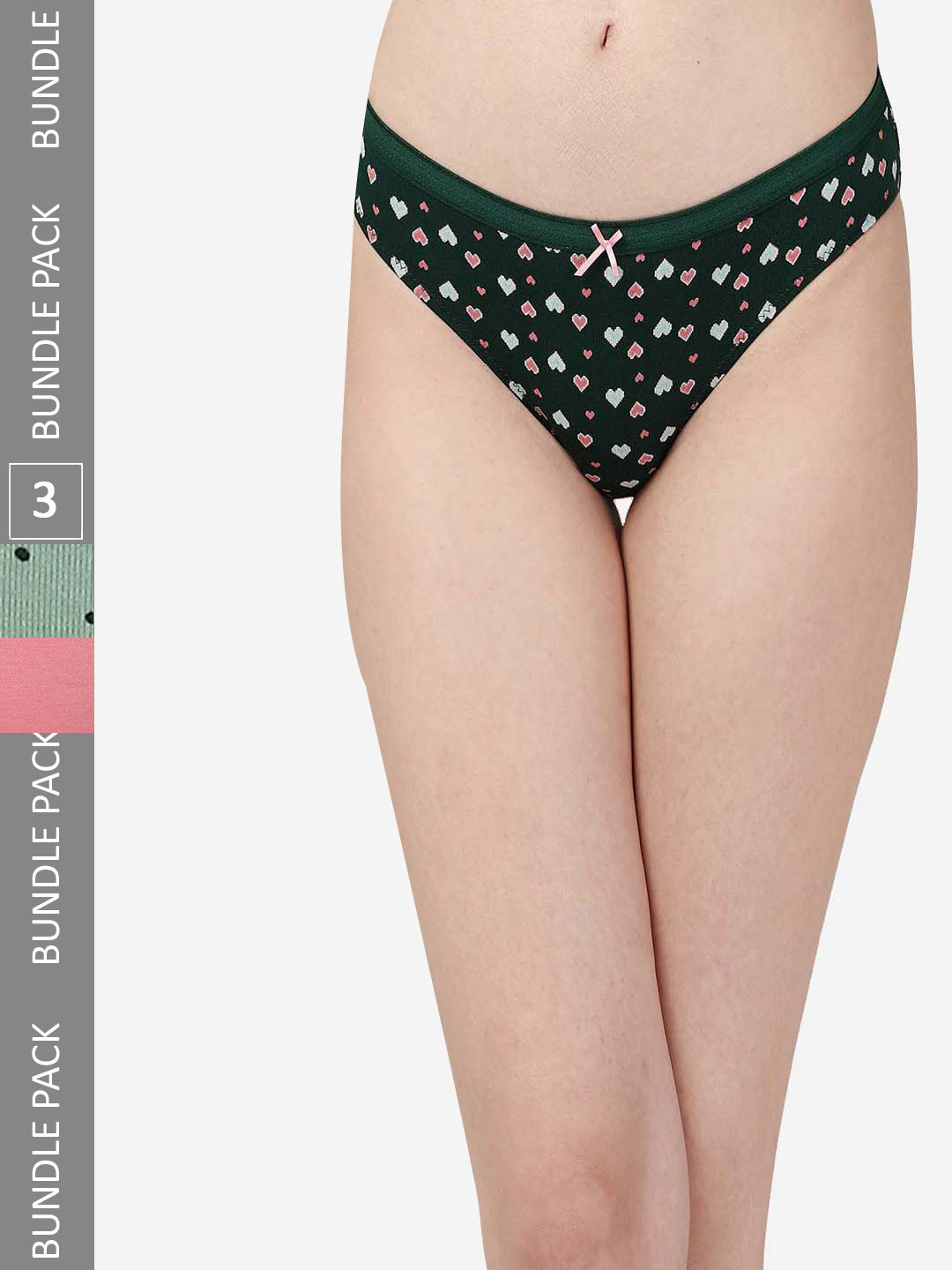 

Soie Women Pack Of 3 Self-Design Hipster Briefs, Black