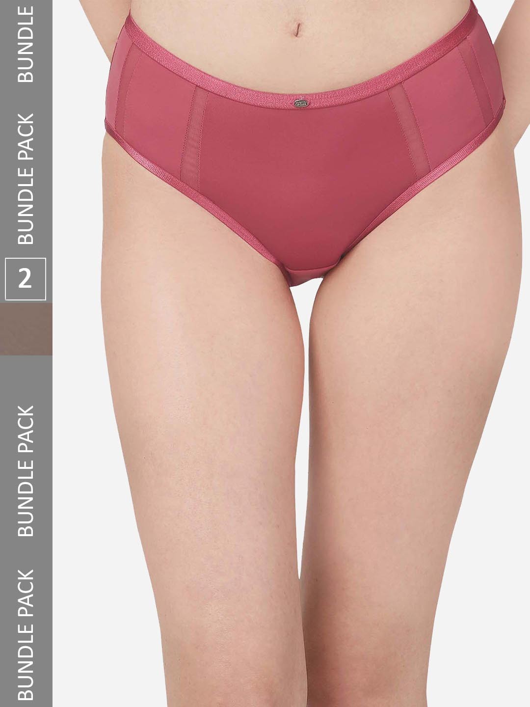 

Soie Women Pack Of 2 High Waist Hipster Briefs, Red