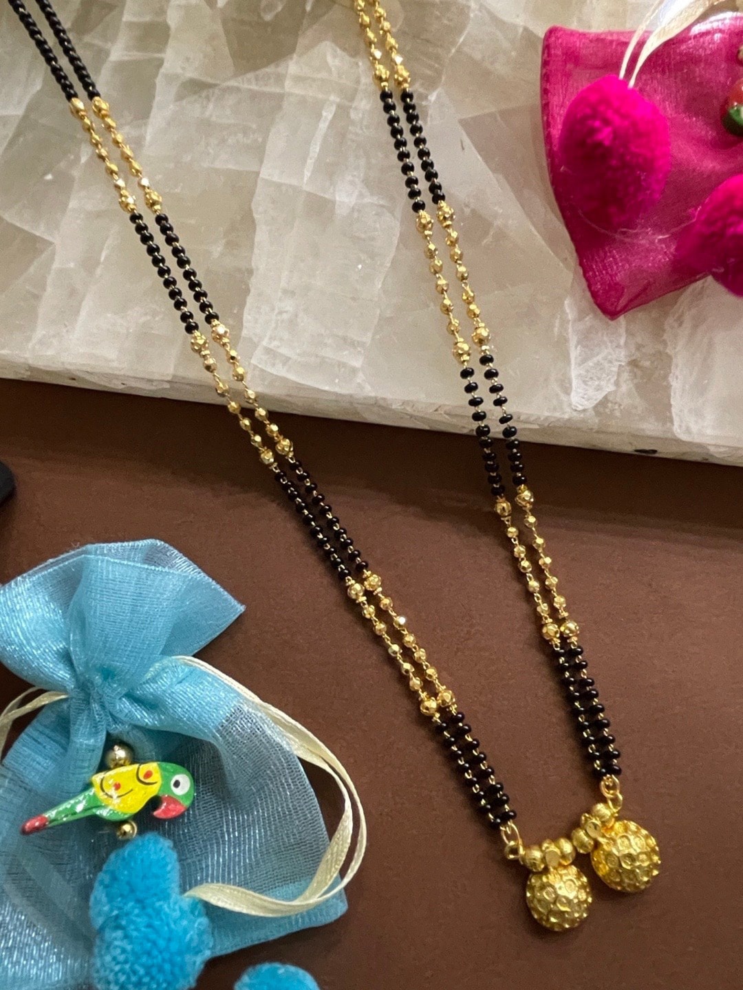 

Digital Dress Room Gold-Plated Beaded Long Mangalsutra