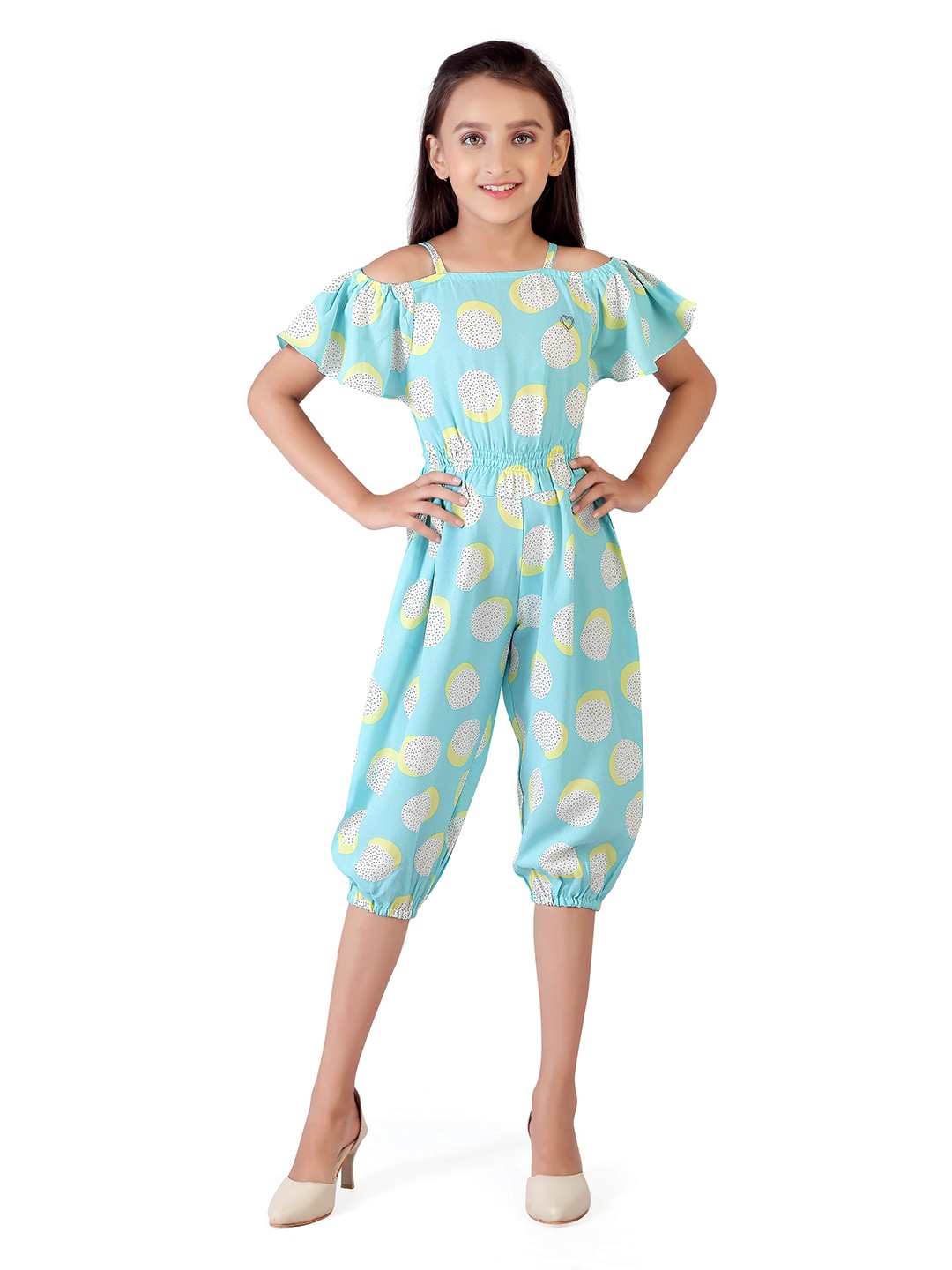 

Tiny Girl Girls Printed Capri Jumpsuit, Blue