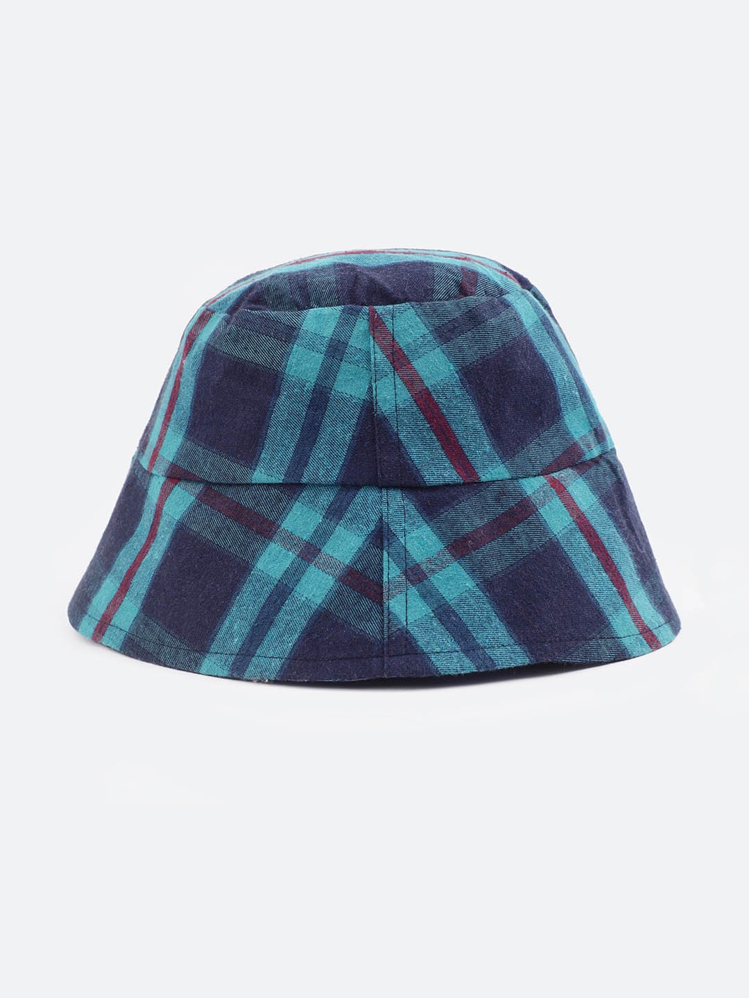 

Oxolloxo Women Checked Cotton Reversible Bucket Hat, Blue