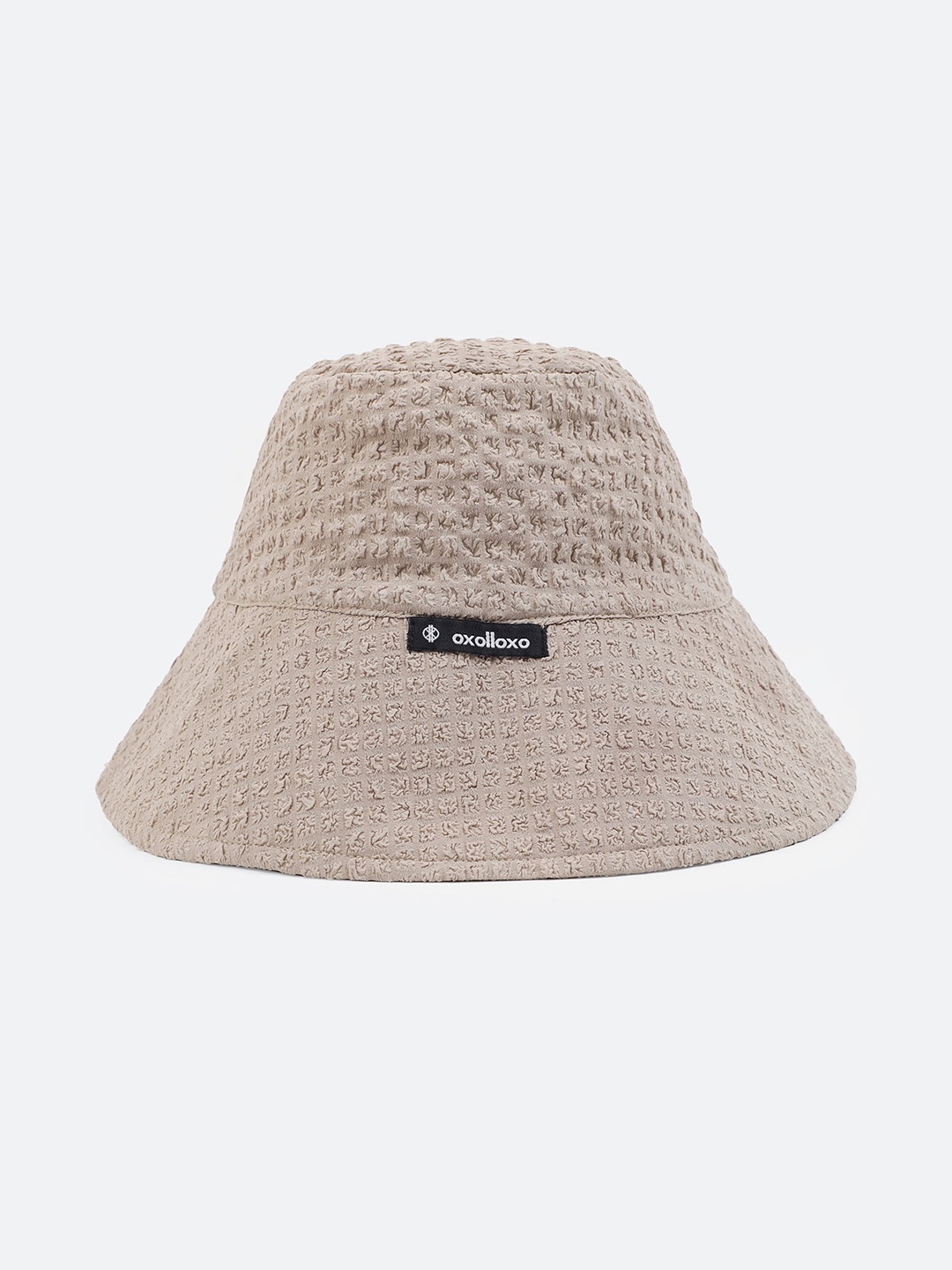 

Oxolloxo Women Patterned Cotton Bucket Hat, Beige