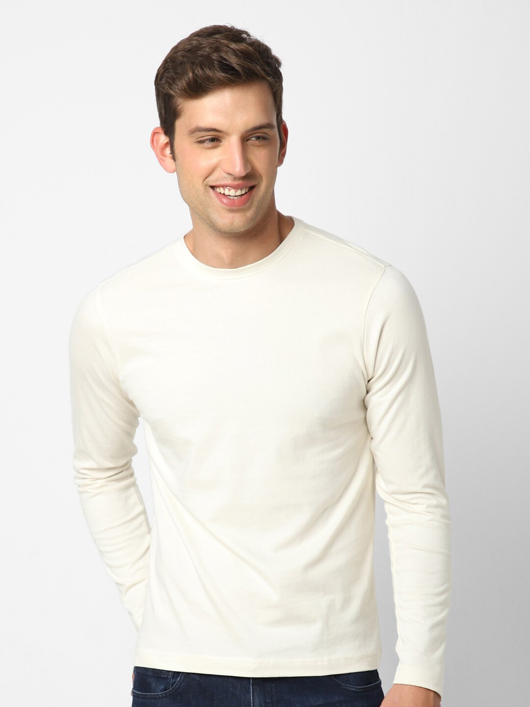 

VASTRADO Men Cotton T-shirt, Off white
