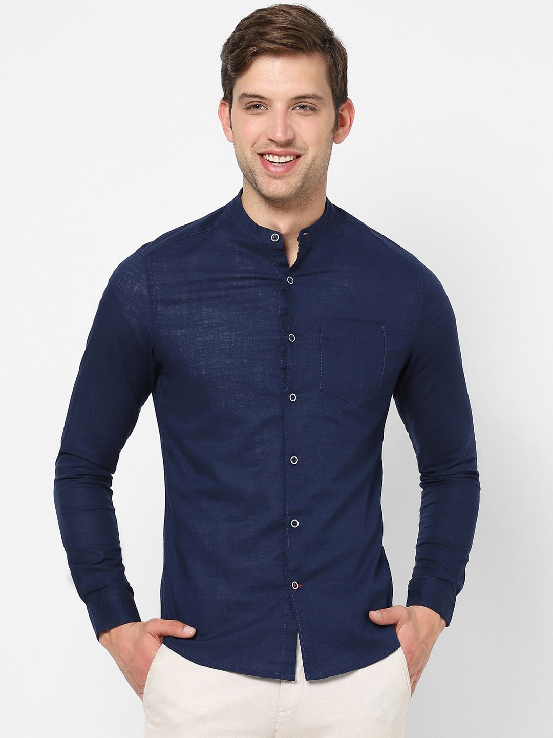 

VASTRADO Men Cotton Casual Shirt, Navy blue
