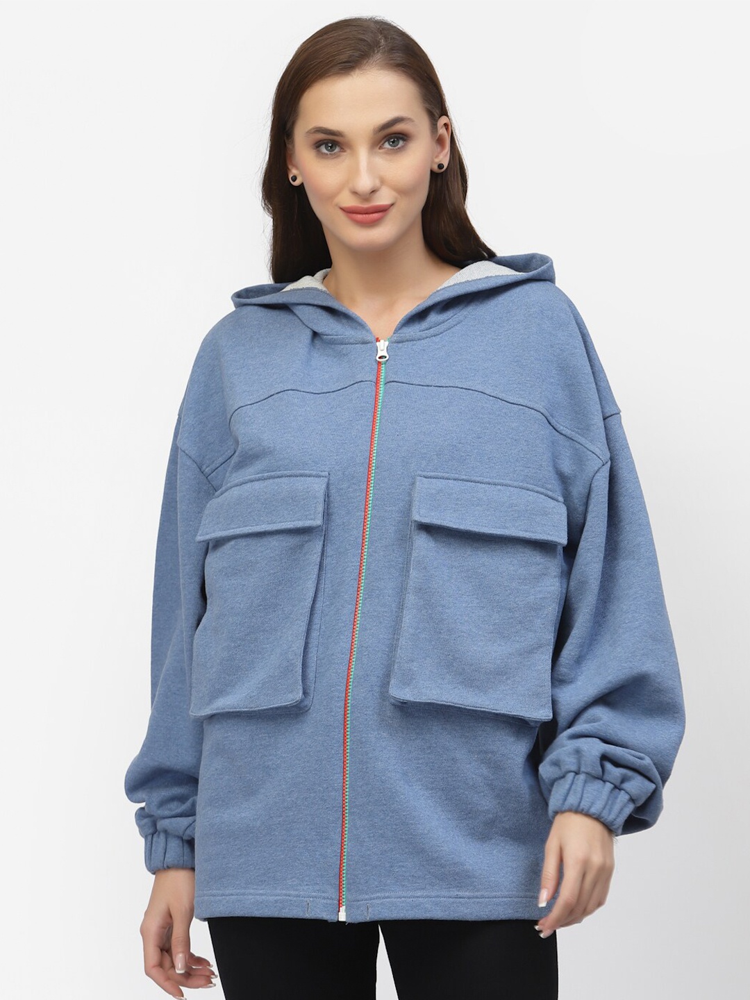 

FLAWLESS Oversized Hooded Sweatshirt, Blue