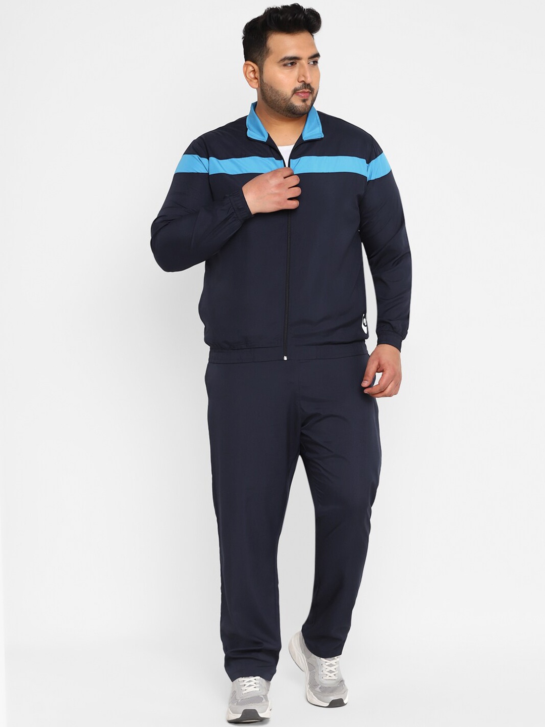 

Yuuki Men Plus Size Colourblocked Sports Tracksuits, Navy blue
