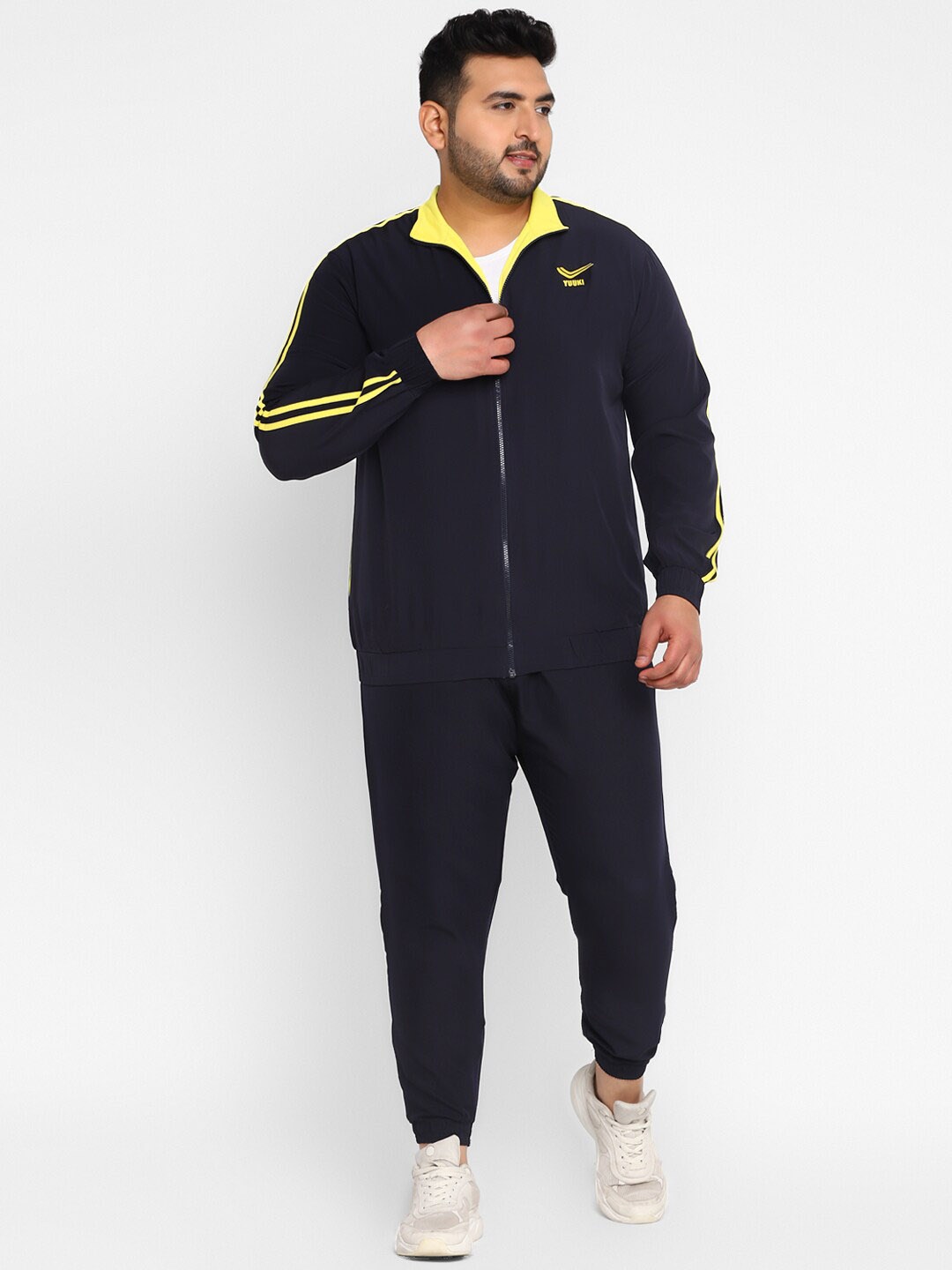 

Yuuki Men Plus Size Solid Sports Tracksuits, Navy blue