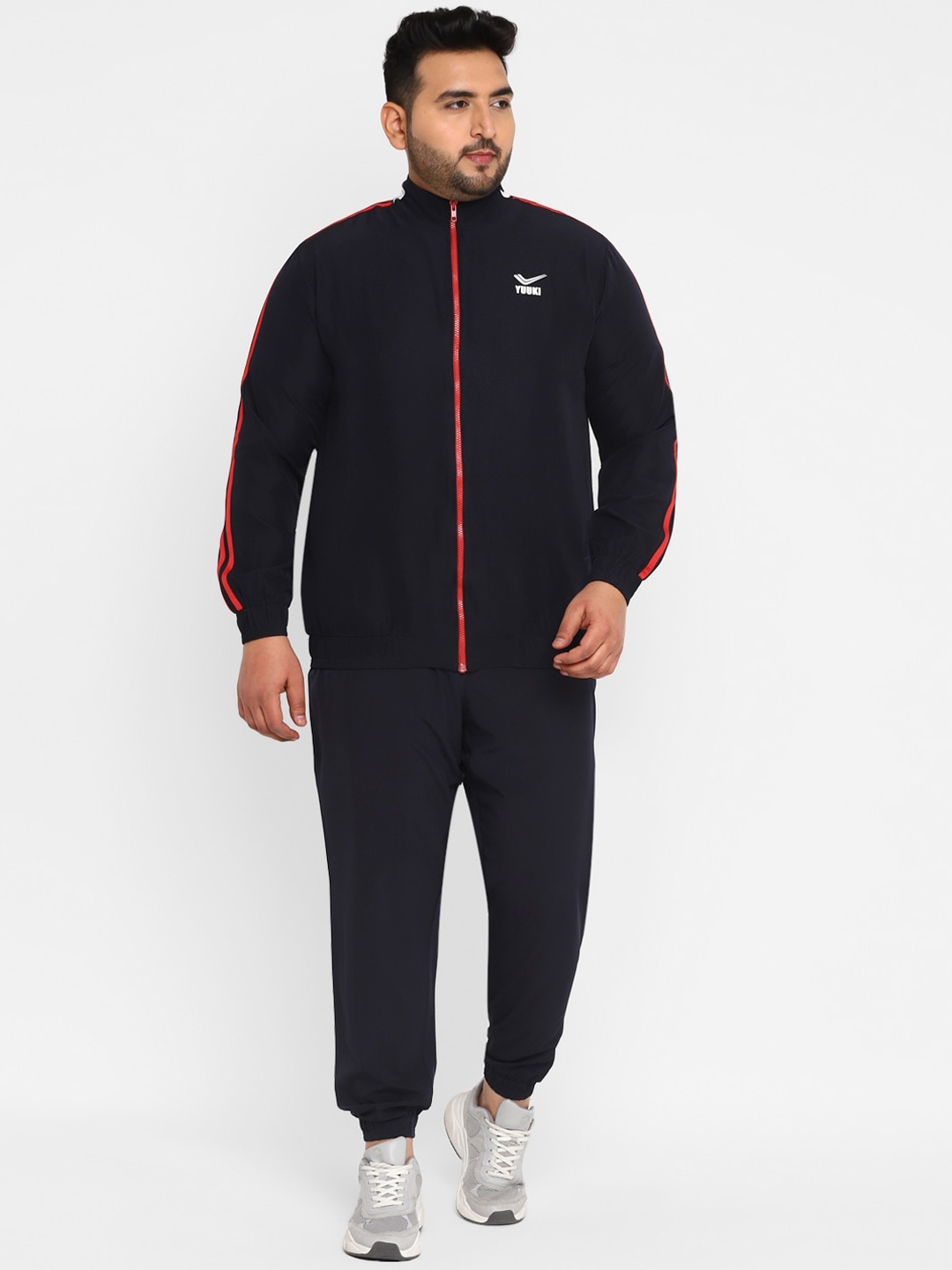 

Yuuki Men Plus Size Solid Sports Tracksuits, Navy blue