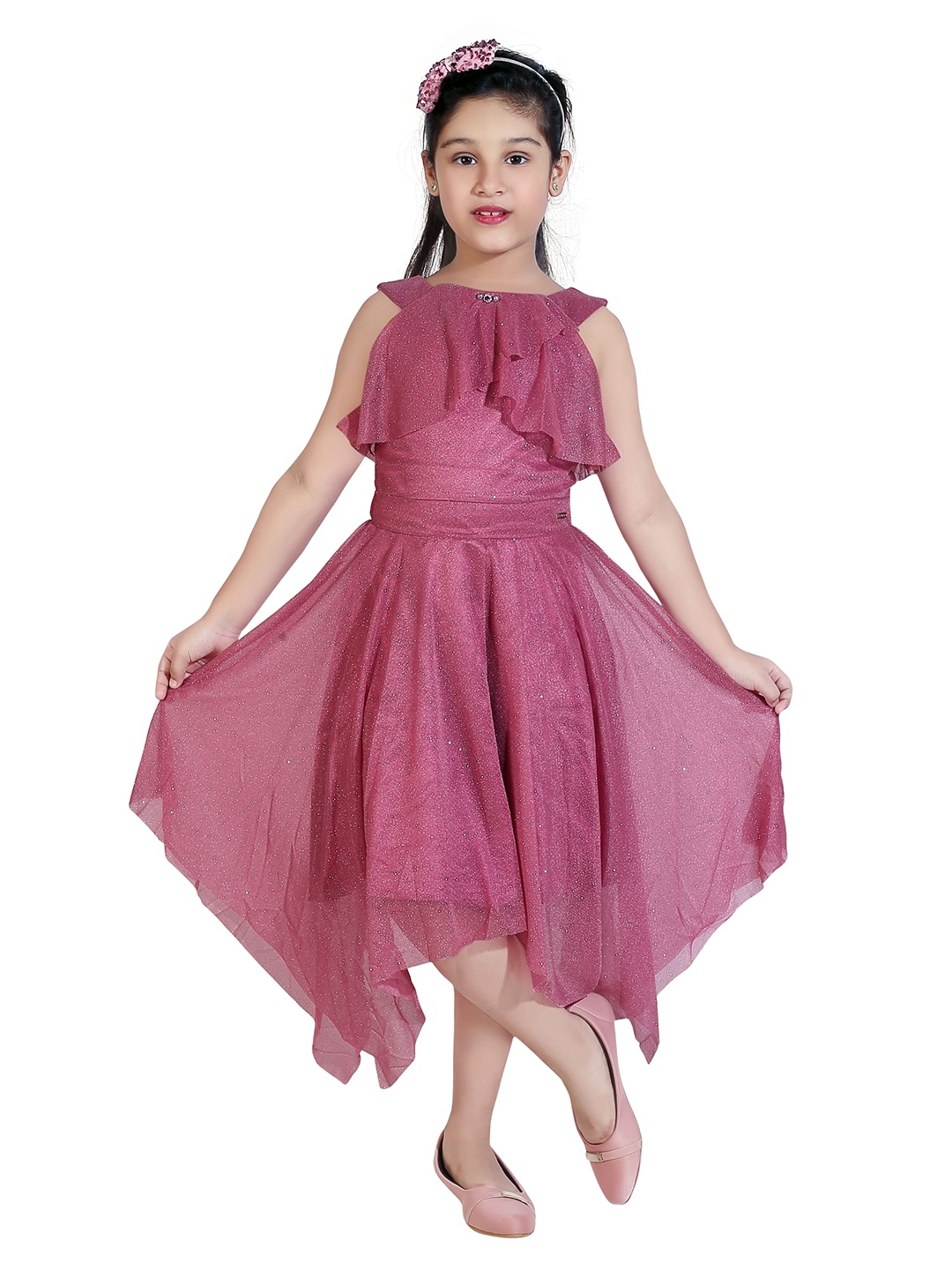 

Tiny Girl Boat Neck Dress, Pink