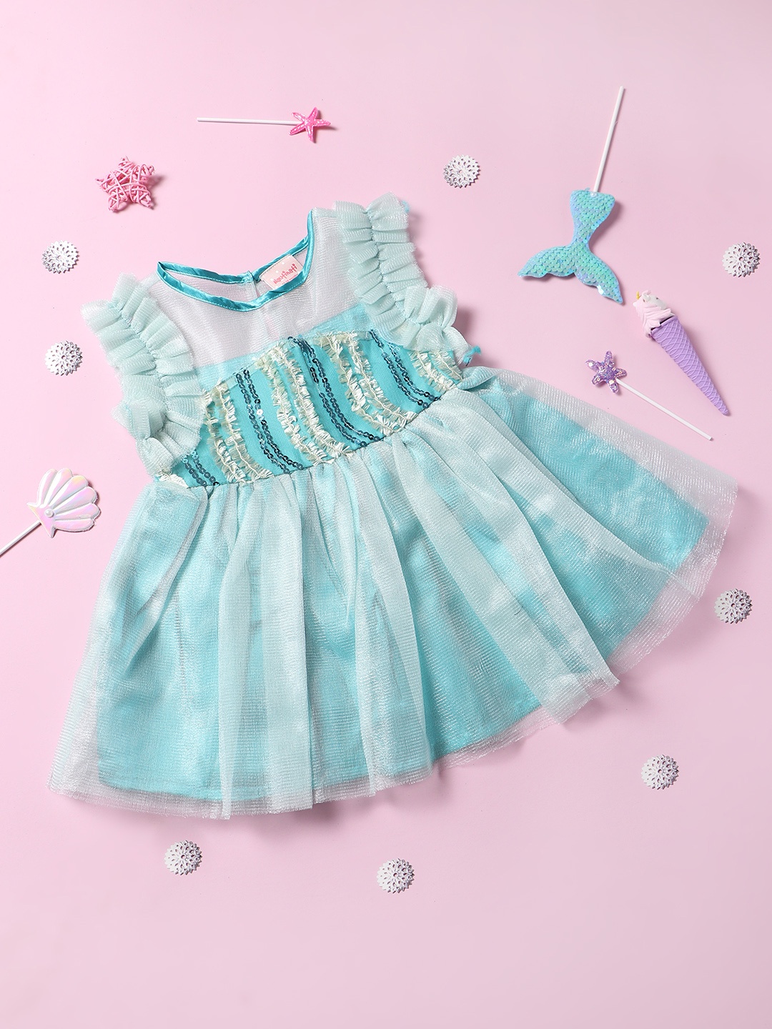 

Nauti Nati Girls Net Dress, Turquoise blue