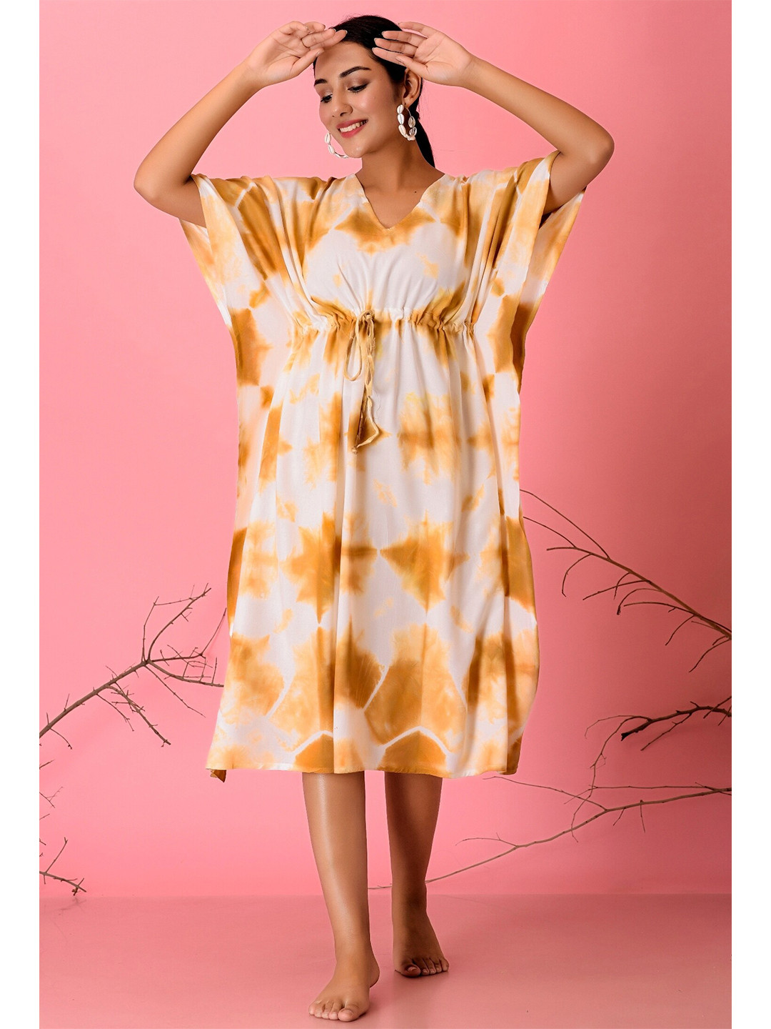 

HANDICRAFT PALACE Women Printed Nightdress, White