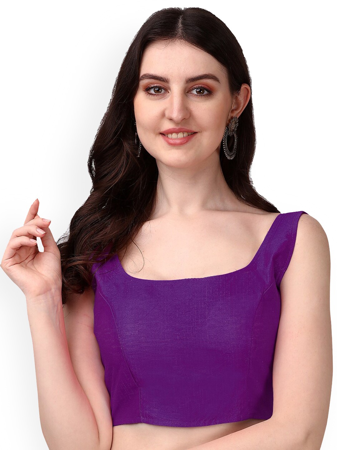 

PUJIA MILLS Sleeveless Saree Blouse, Purple