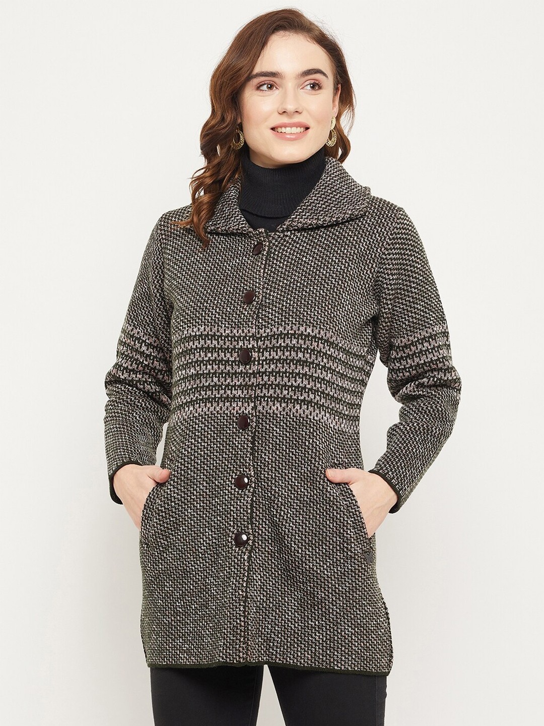 

Duke Women Longline Cardigan Acrylic Sweater, Green