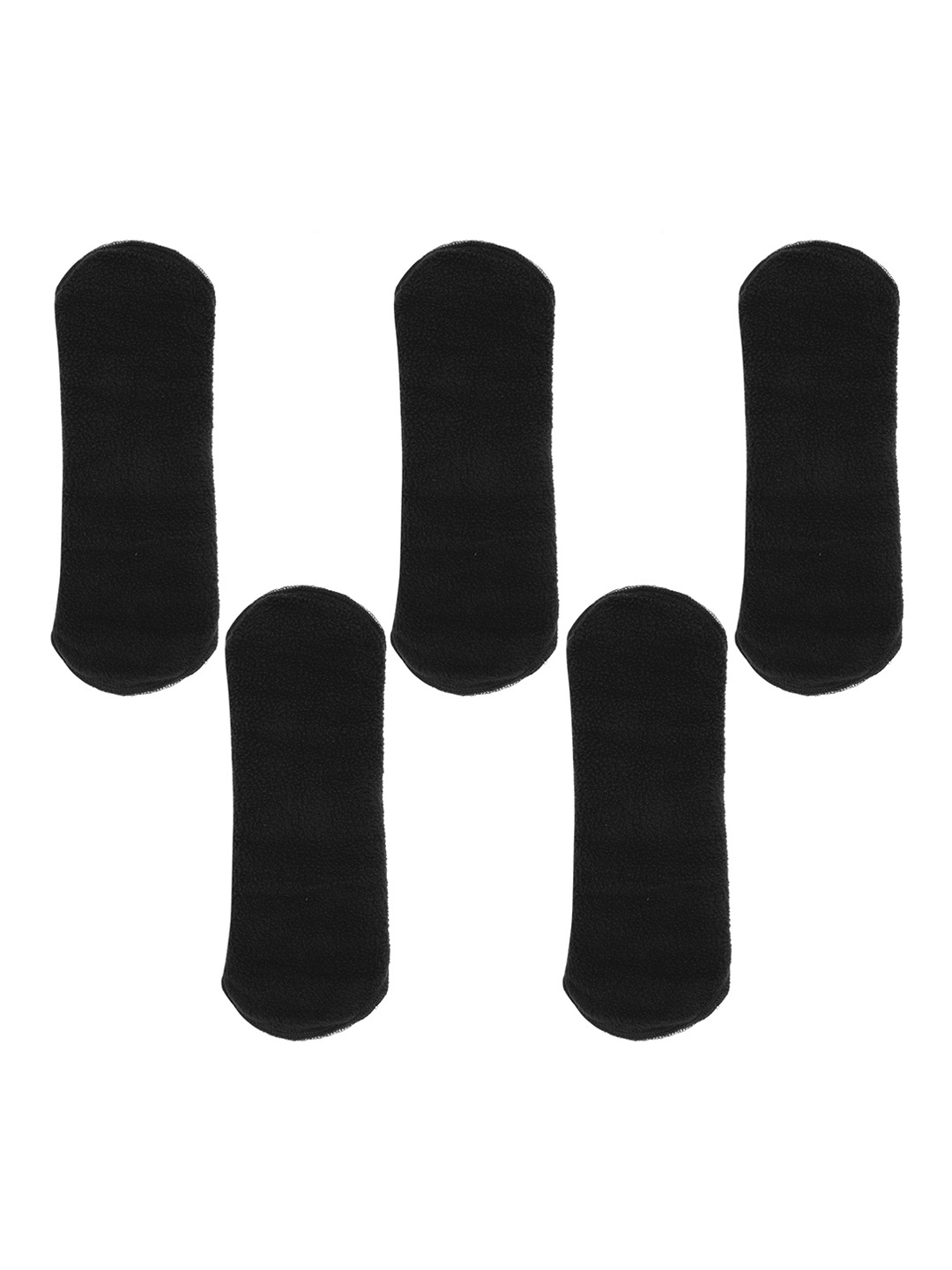 

CareDone Set of 5 Ultra Thin 4-Layered Rash Free Reusable Sanitary Cloth Pads - XL, Black