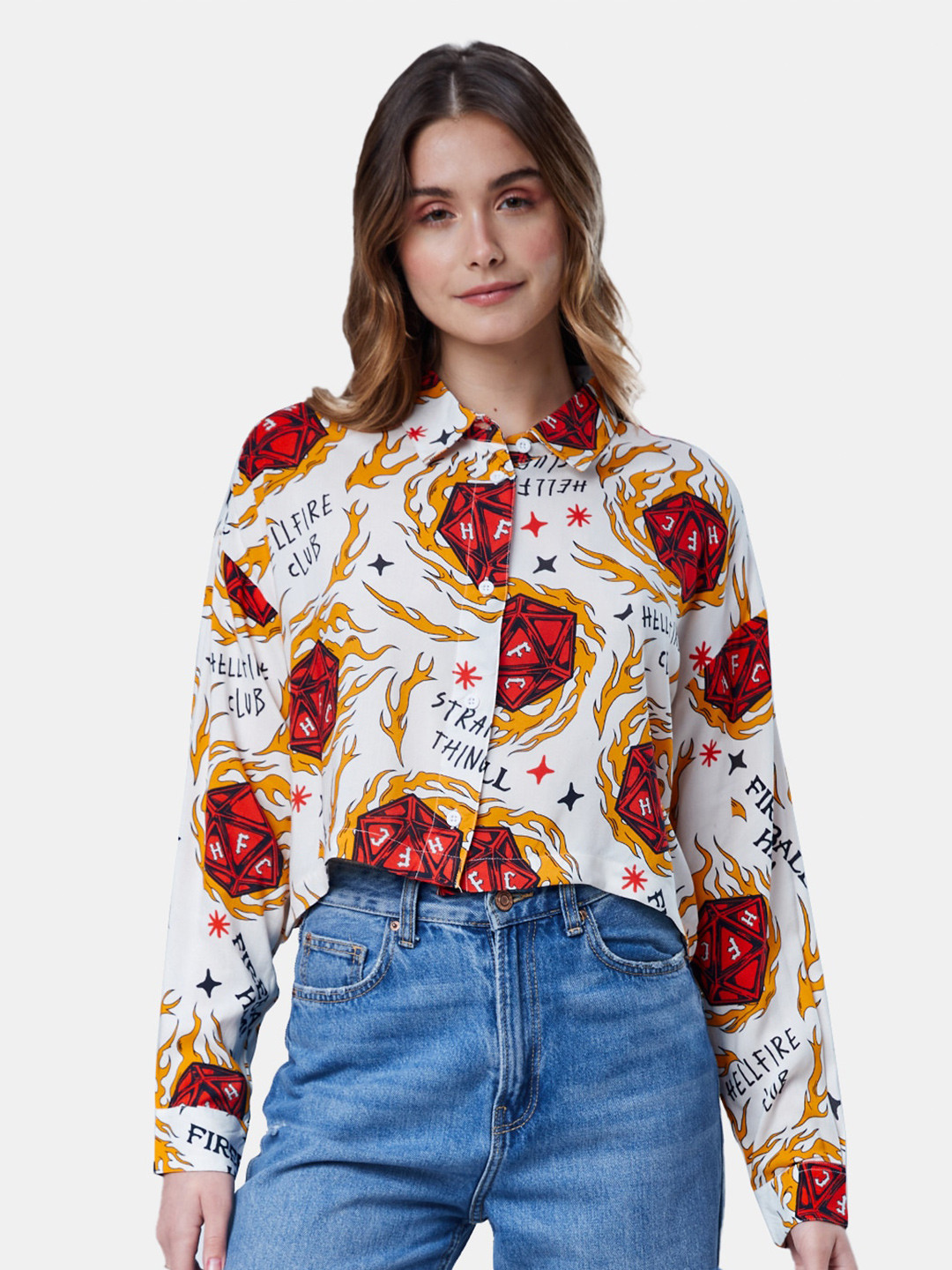 

The Souled Store Women Conversational Printed Casual Shirt, White