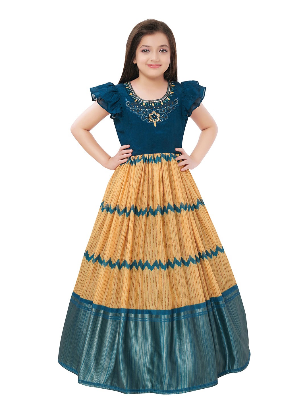 

BETTY Embellished Fit & Flare Maxi Dress, Green