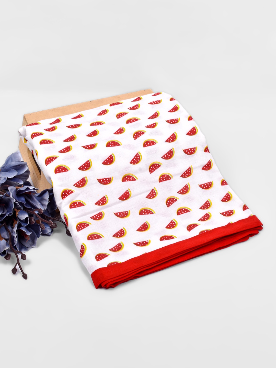 

Moms Home Kids White & Red Organic Cotton Summer 210 GSM Single Bed Dohar