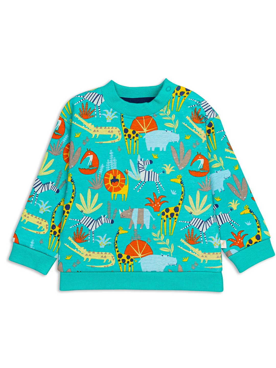 

H By Hamleys Boys Printed Cotton Sweatshirt, Green