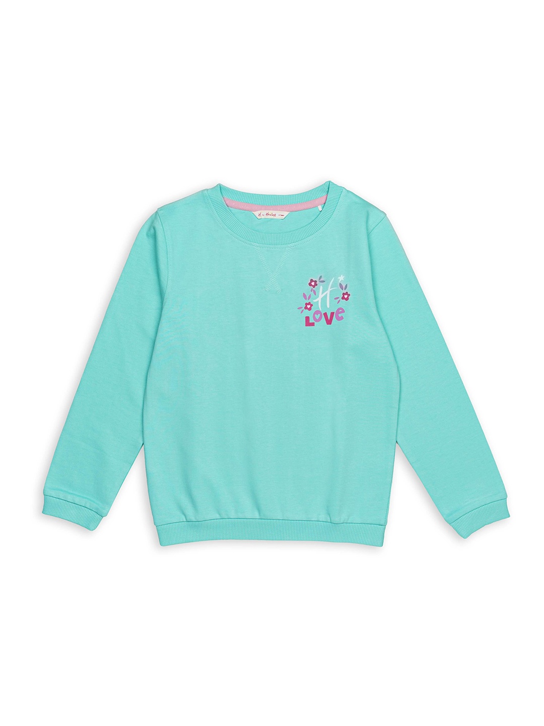 

H By Hamleys Girls Printed Cotton Sweatshirt, Green