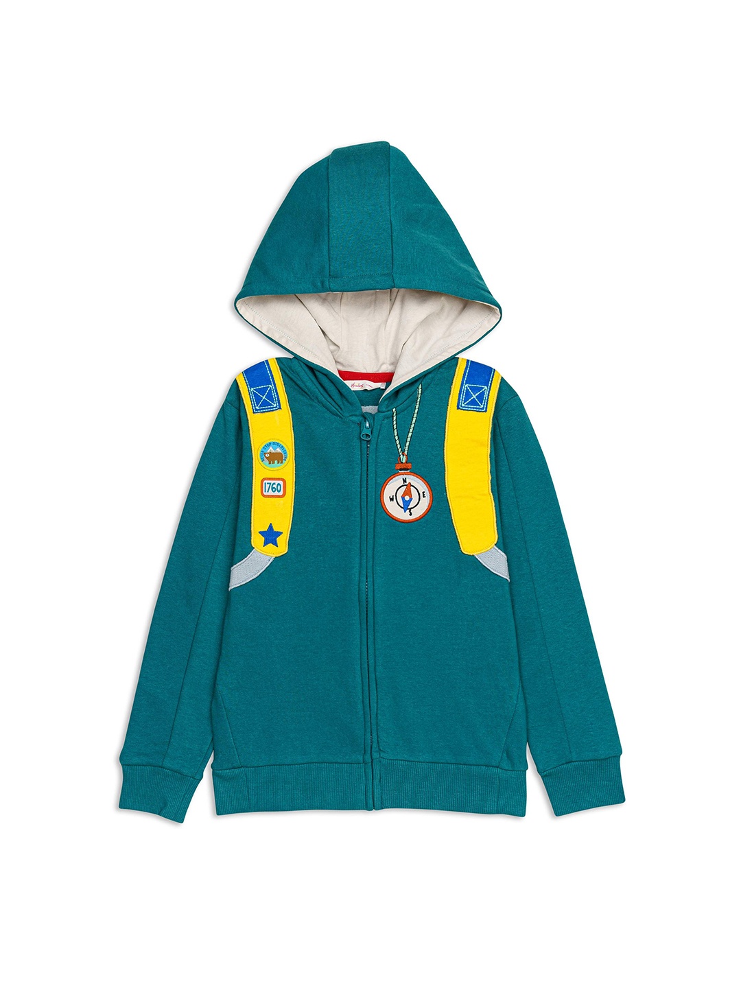 

H By Hamleys Boys Hooded Cotton Sweatshirt, Green
