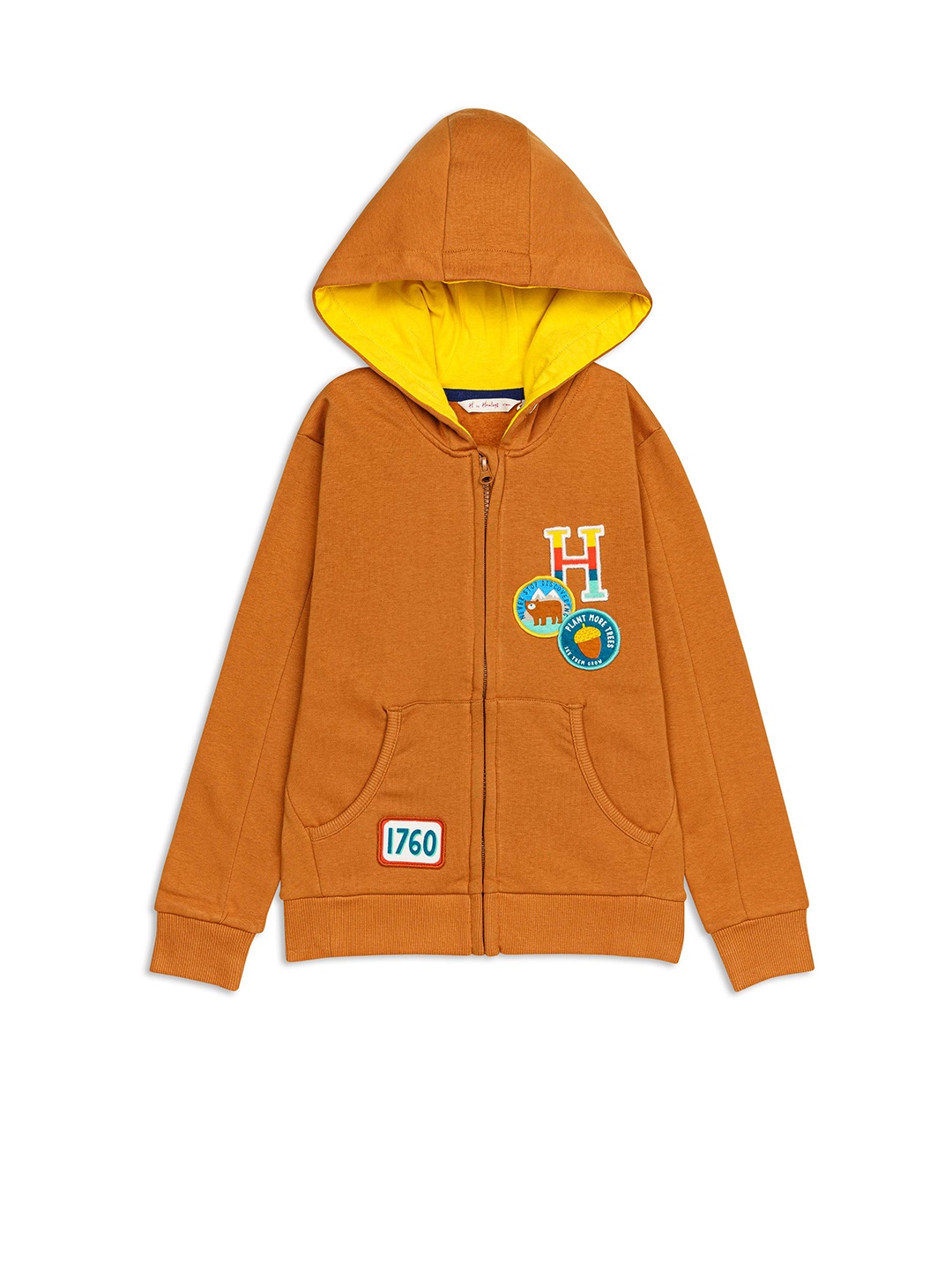 

H By Hamleys Boys Hooded Cotton Sweatshirt, Brown