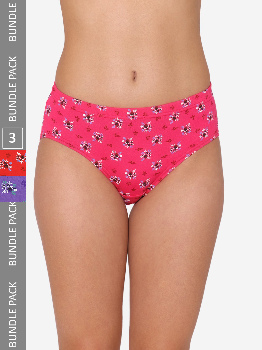 

GROVERSONS Paris Beauty Women Pack Of 3 Assorted Hipster Briefs