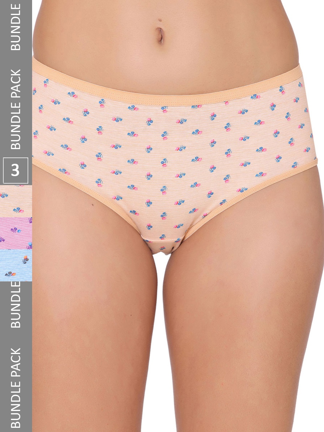 GROVERSONS Paris Beauty Women Pack Of 3 Assorted Hipster Briefs