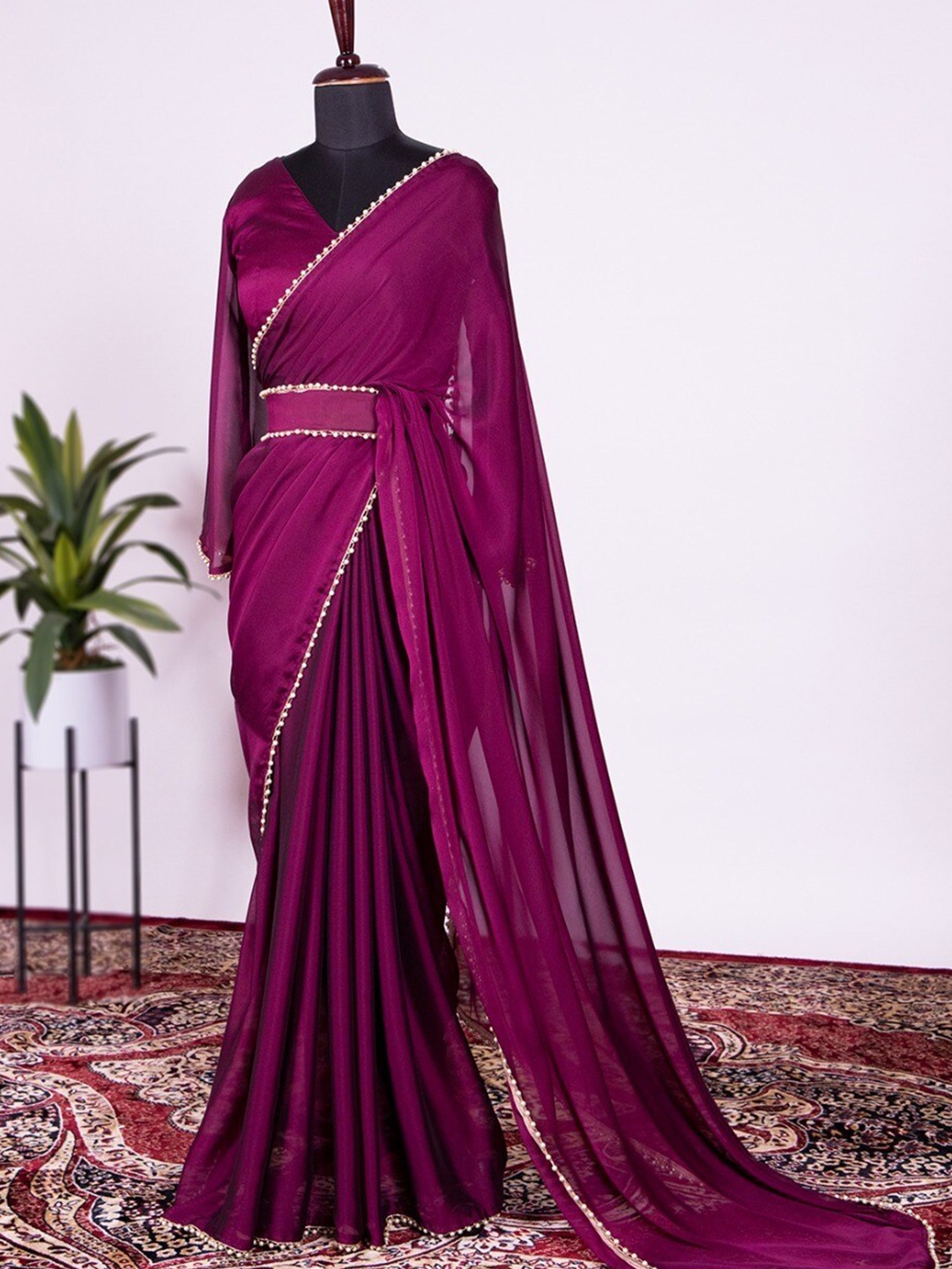 

TIEXA Pure Silk Saree, Purple