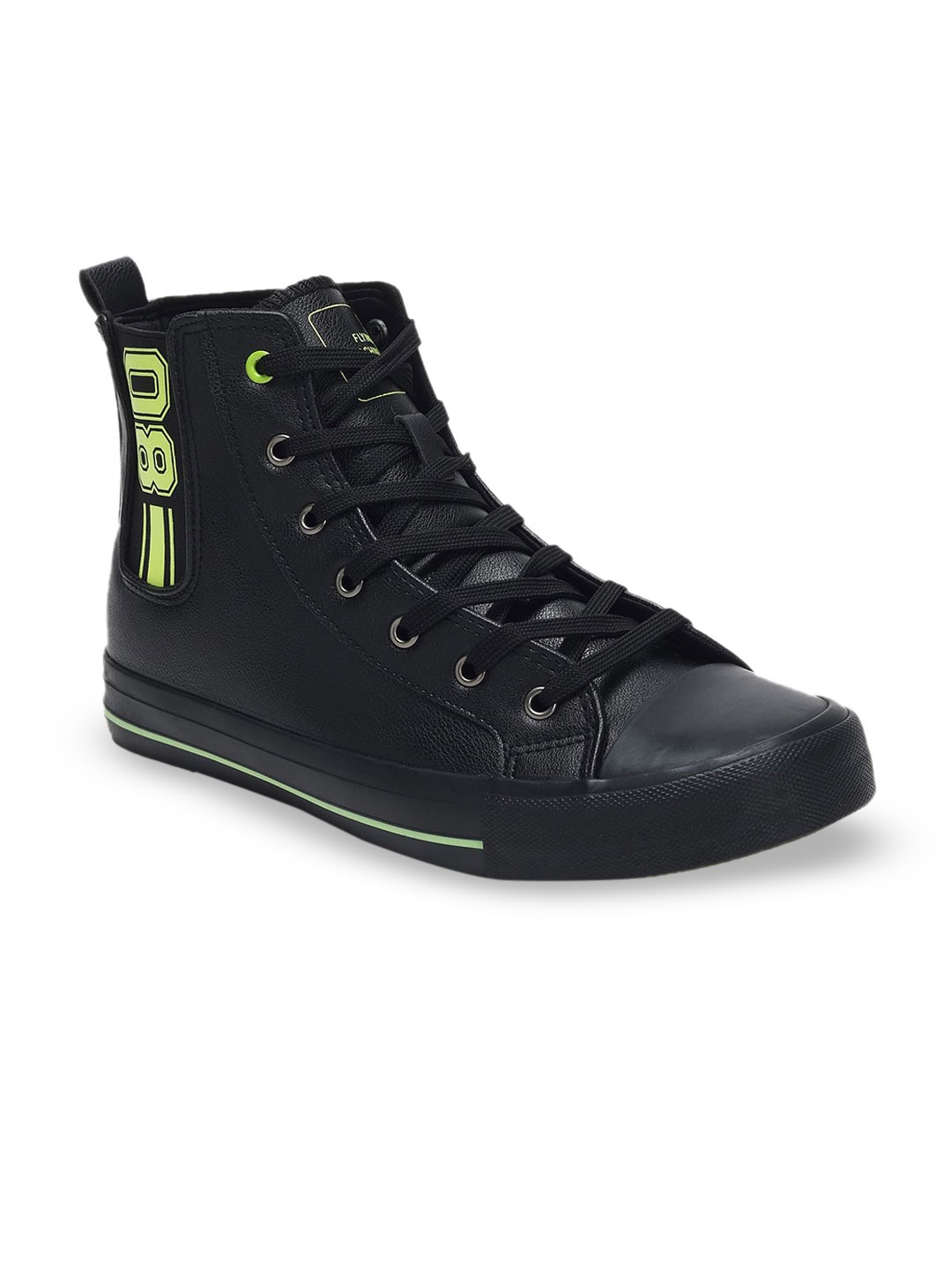 

Flying Machine Men Lace-Up Sneakers, Black