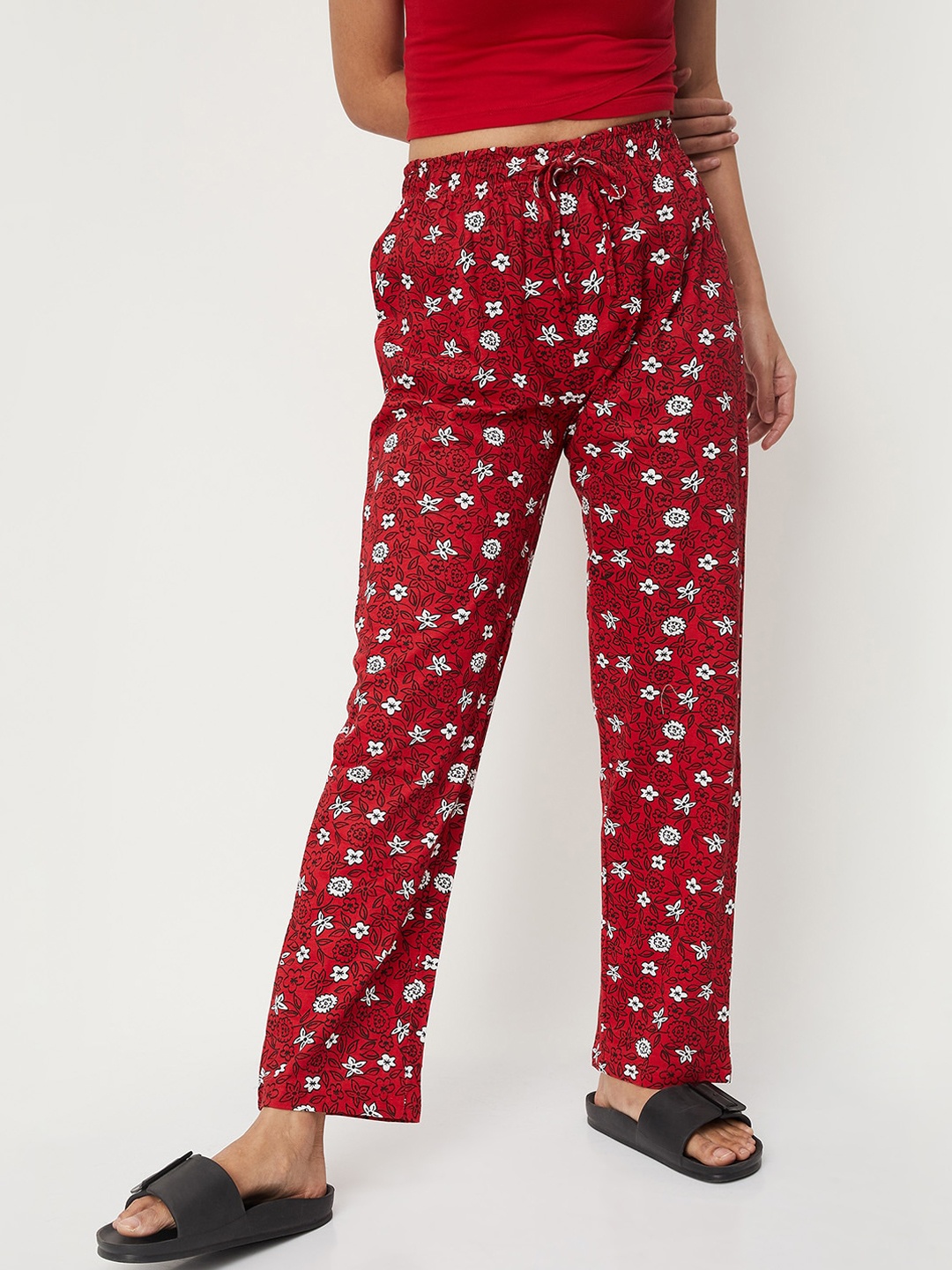 

max Women Printed Lounge Pant, Red