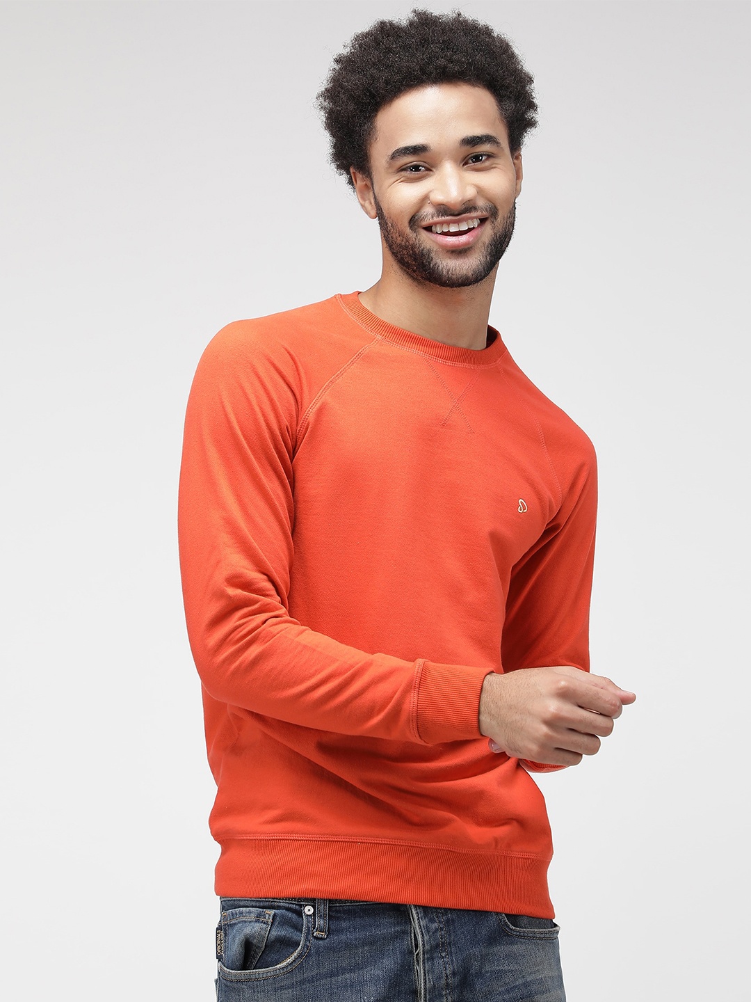 

SPORTO Round Neck Cotton Sweatshirt, Orange