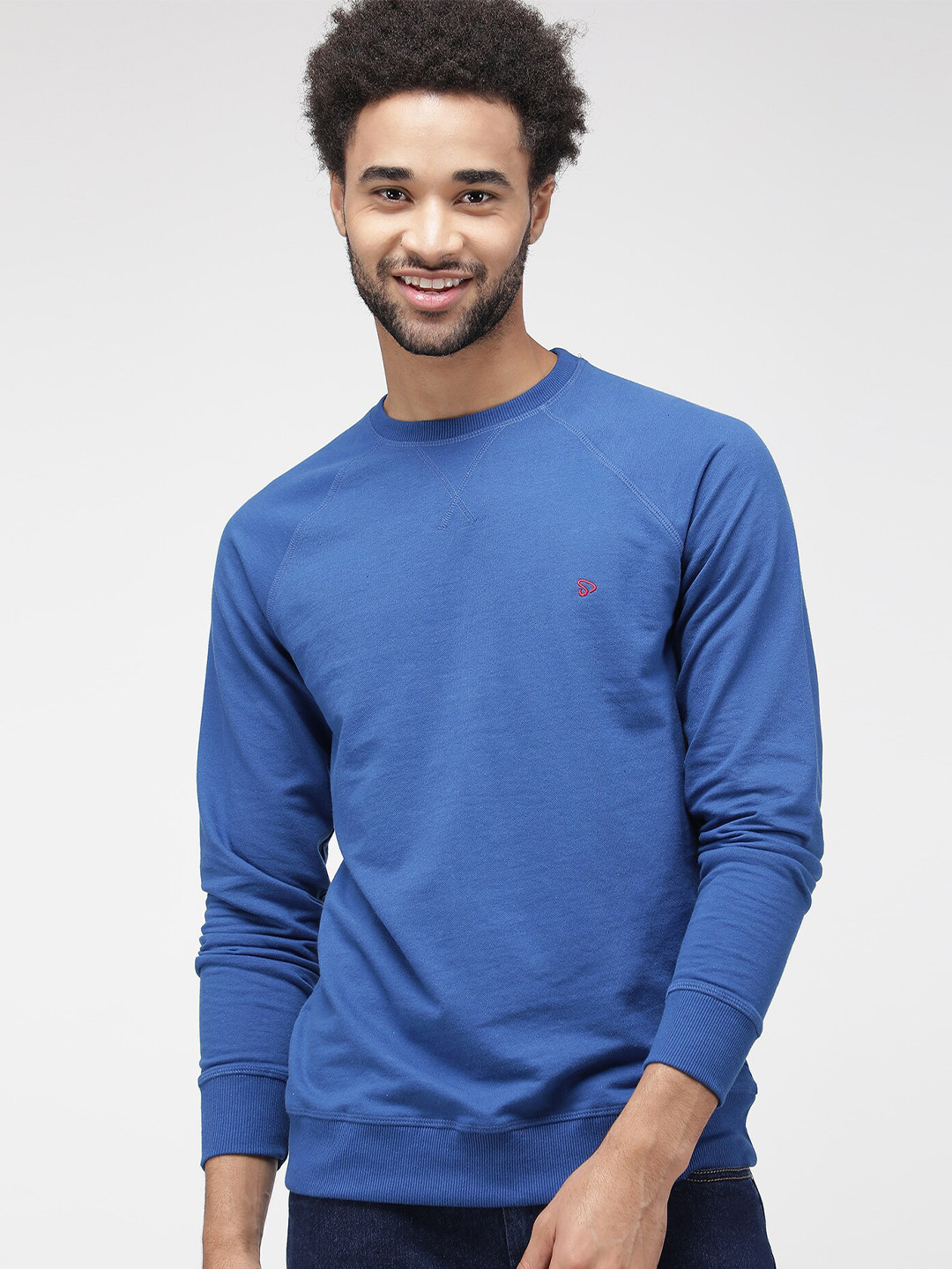 

SPORTO Round Neck Cotton Sweatshirt, Blue