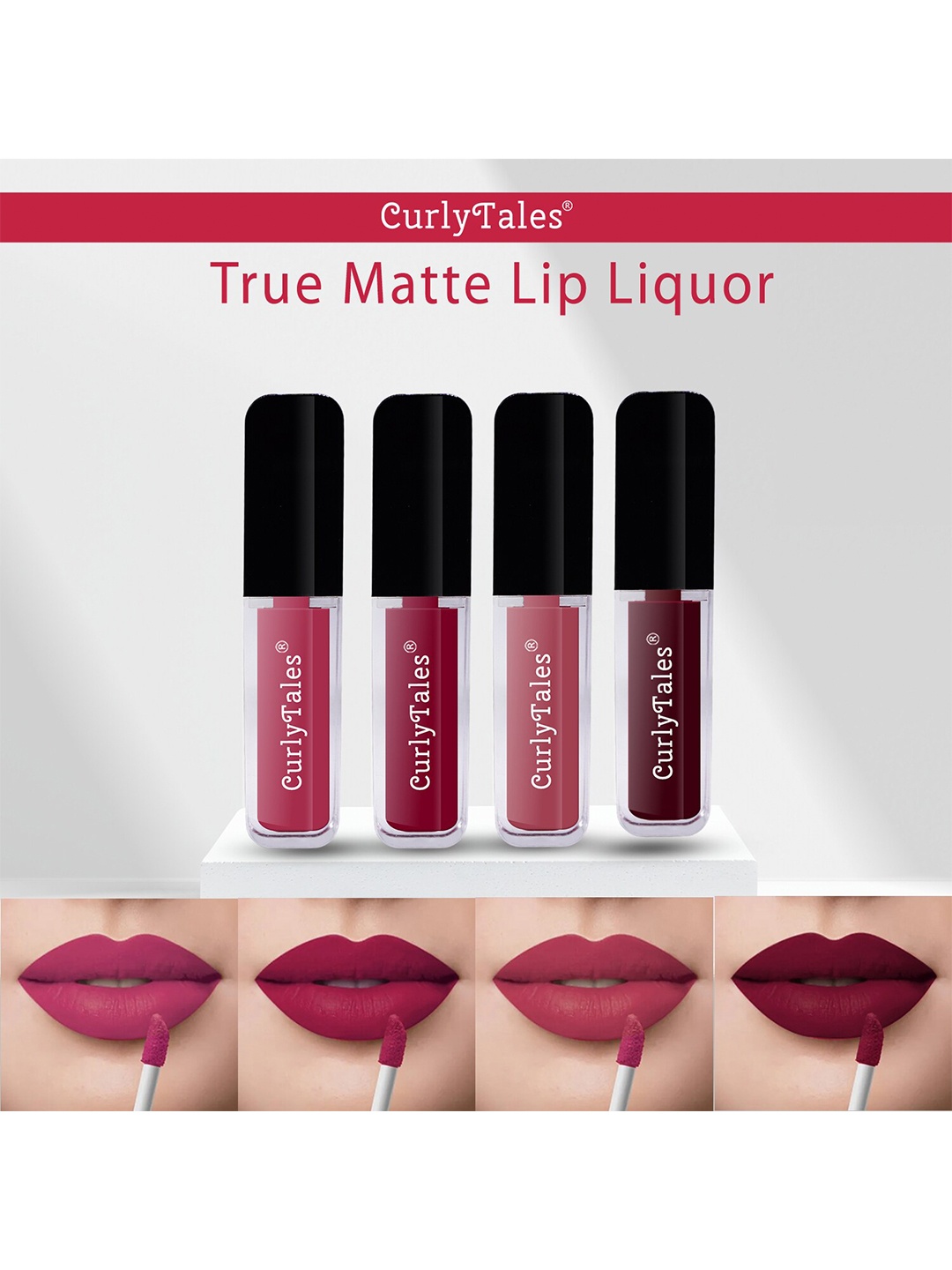 

CurlyTales Set of 4 True Matte Lip Color 4 ml - Shade 02, 07, 08, 13, Mauve