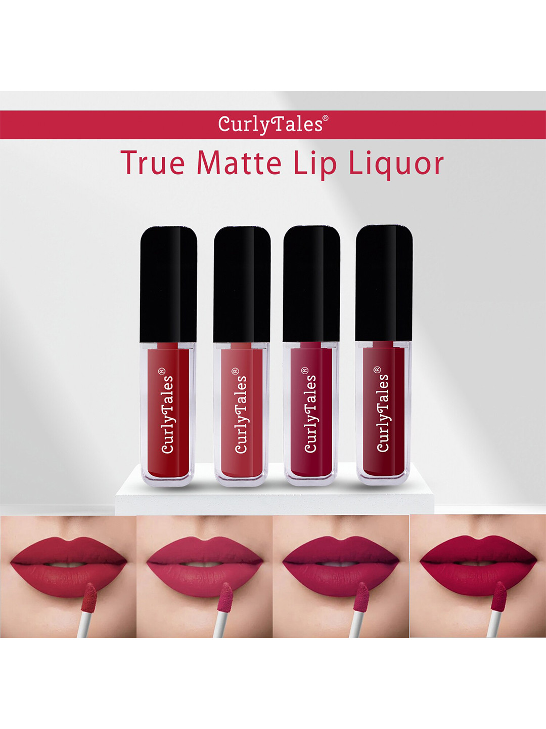 

CurlyTales Set of 4 True Matte Lip Color 4 ml - Shade 03, 06, 07, 14, Pink