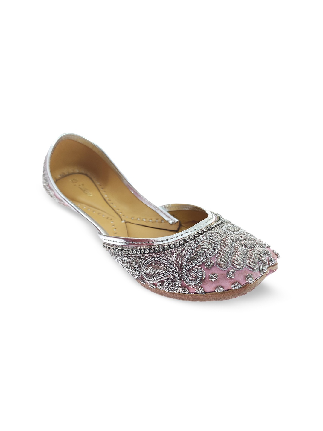 

Fulkari Women Embellished Ethnic Mojaris Flats, Pink